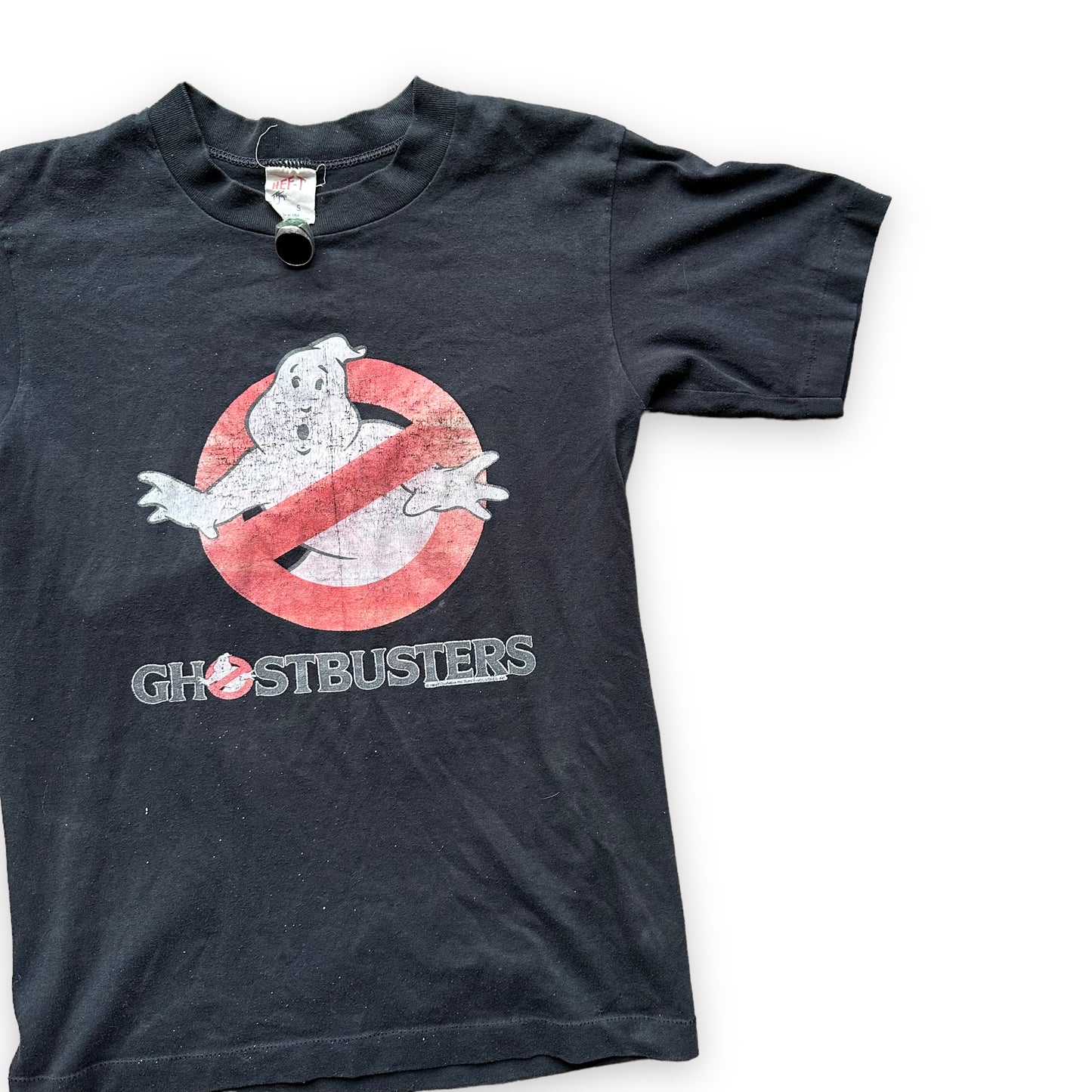 Front Left View of Vintage Hef-T Ghostbusters Tee SZ S | Barn Owl Vintage | Vintage Movie Tees Seattle