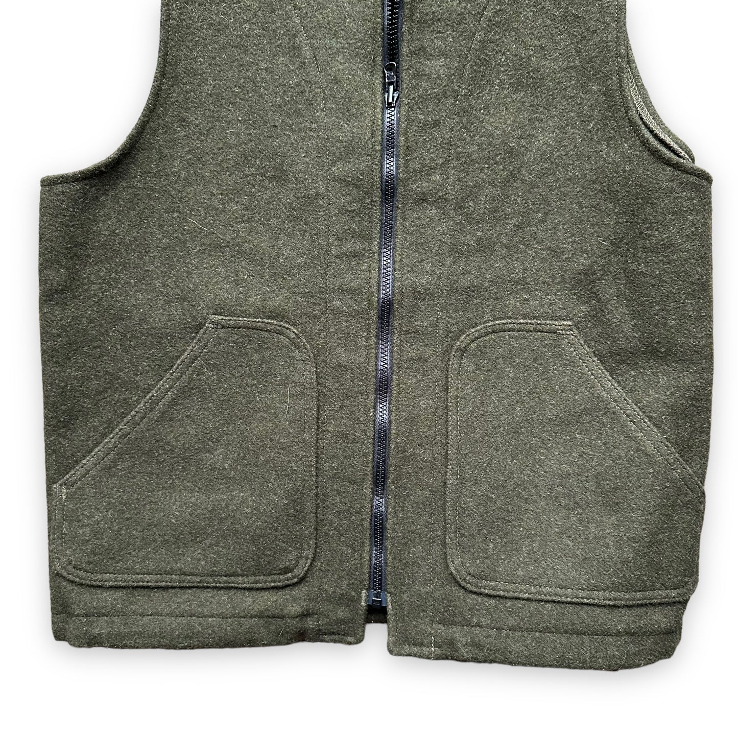 Lower Front View of Filson Forest Green Mackinaw Wool Liner SZ M |  Vintage Filson Workwear Seattle | Barn Owl Vintage