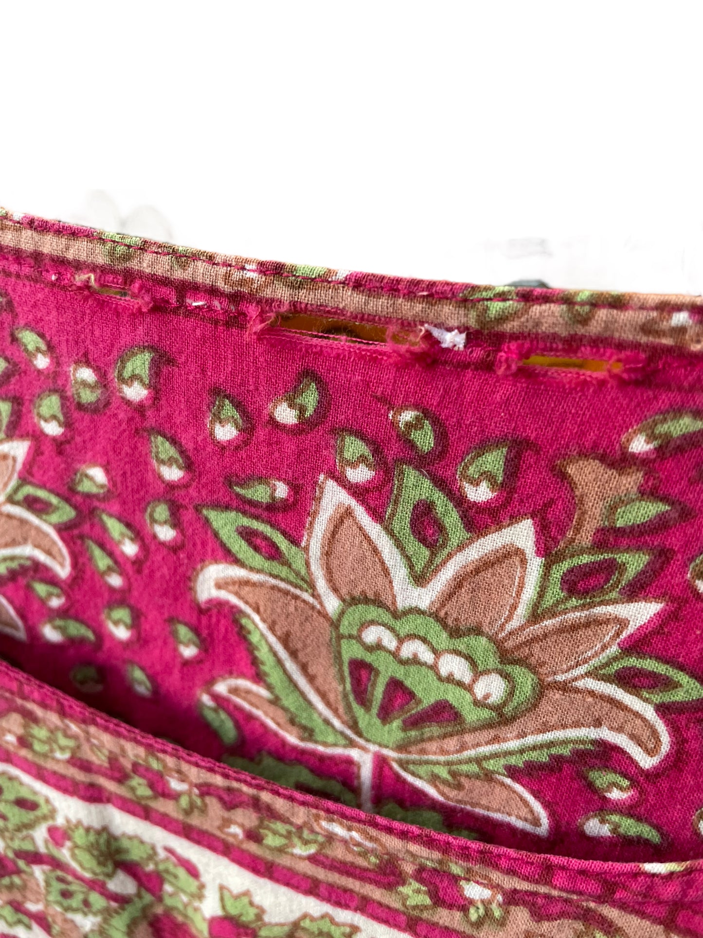 Tears inner back neck detail Vintage 1970s Indian Cotton Dress Sz XL
