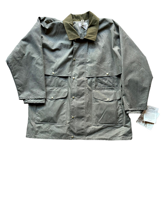 Front View of NWT Vintage Filson Shelter Cloth Packer Coat SZ 46 |  Barn Owl Vintage Goods Filson | Vintage Filson Tin Cloth Workwear Seattle