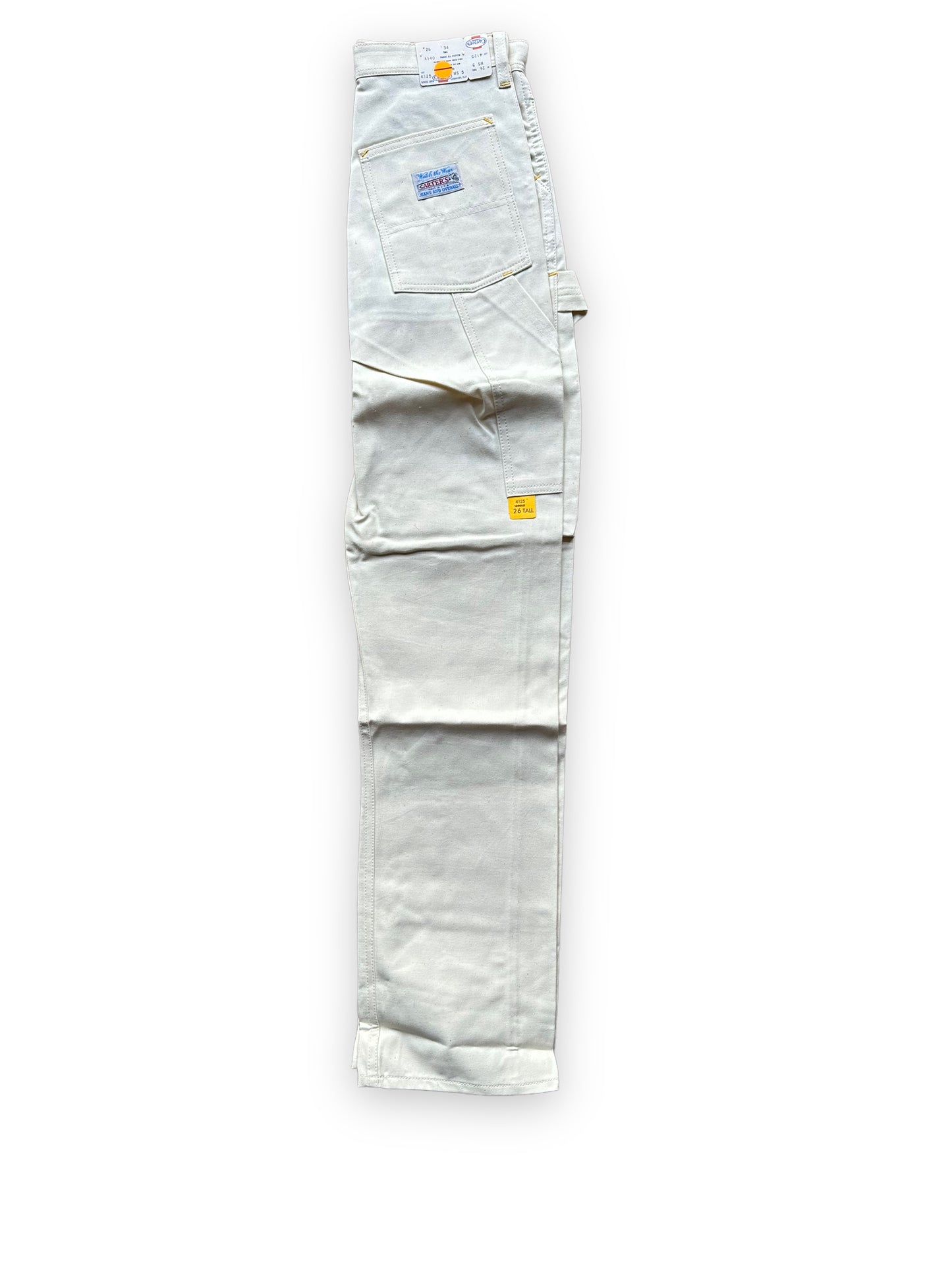 Folded Rear View of NOS Vintage Carter's Ecru Painters Pants W26 L34 | Vintage Workwear Seattle | Barn Owl Vintage Clothing