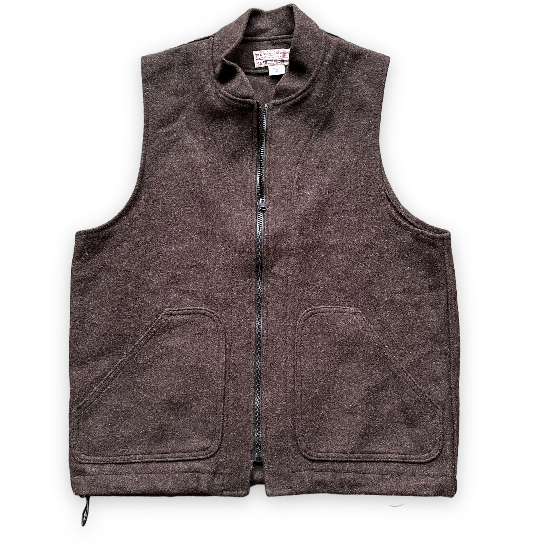 Front View of Filson Brown Mackinaw Wool Liner SZ M |  Vintage Filson Workwear Seattle | Barn Owl Vintage