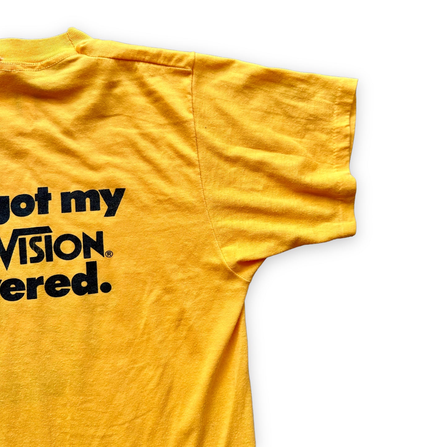 Right Rear View of Vintage Activision No Gaping Holes Graphic Tee Template SZ S | Vintage Video Game Tee Seattle | Barn Owl Vintage