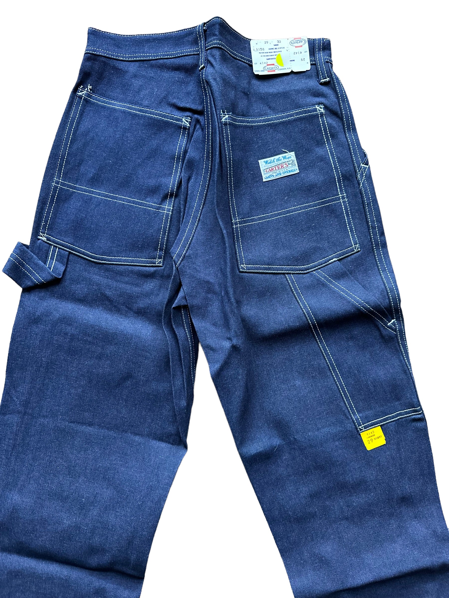 Upper Rear View on New Old Stock Vintage Carter's Carpenter Dungarees W29 L30 | Vintage Workwear Seattle | Barn Owl Vintage Clothing