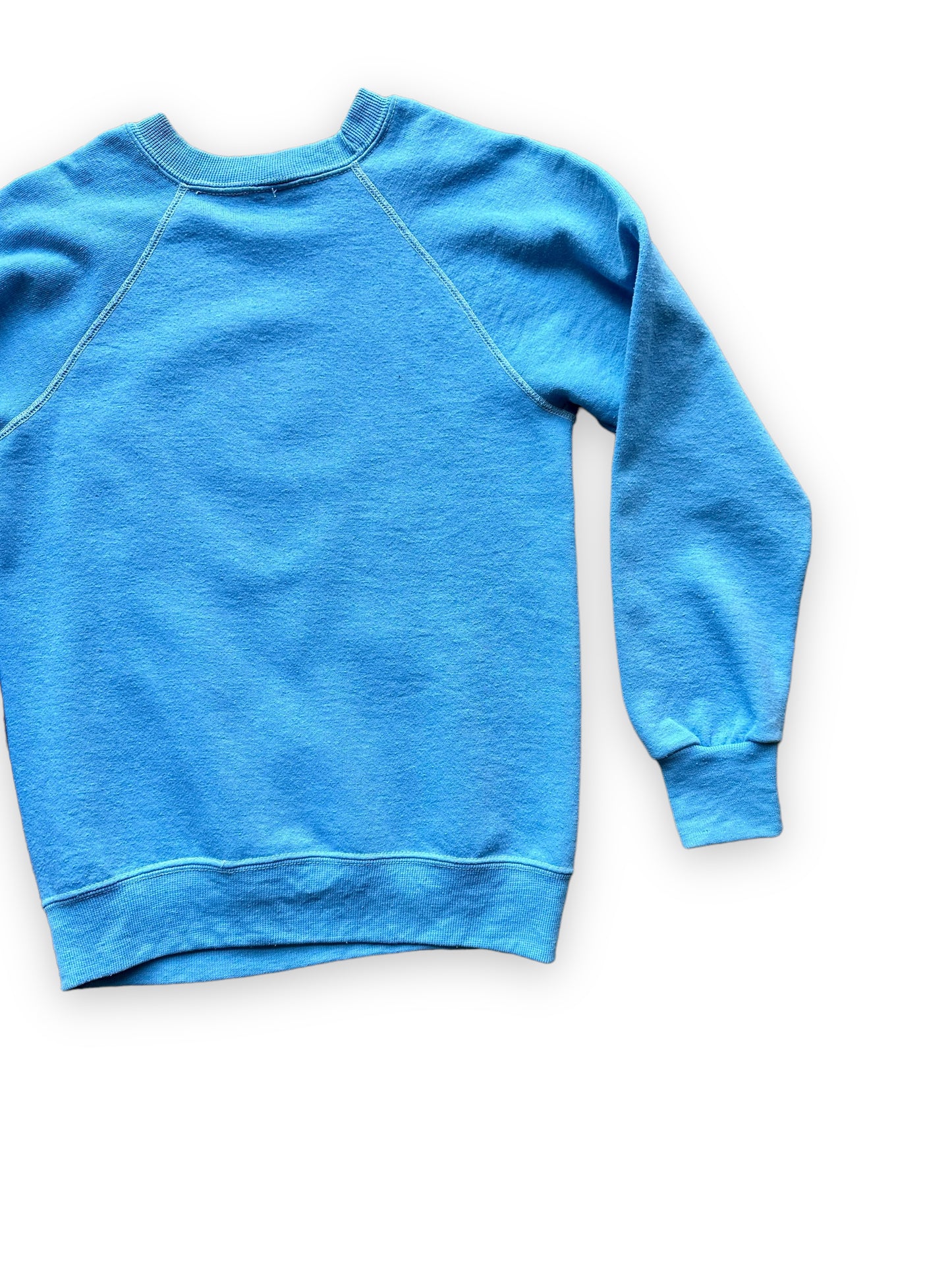 Right Rear View of Vintage Disney Mickey Mouse Light Blue Sweatshirt SZ S | Vintage Crewneck Sweatshirt Seattle | Barn Owl Vintage Seattle