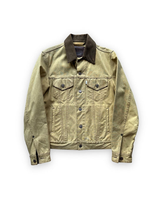 Front View of Filson X Levis Tan Type III Trucker Jacket SZ Small |  Filson Levis Trucker Jacket | Vintage Workwear Seattle