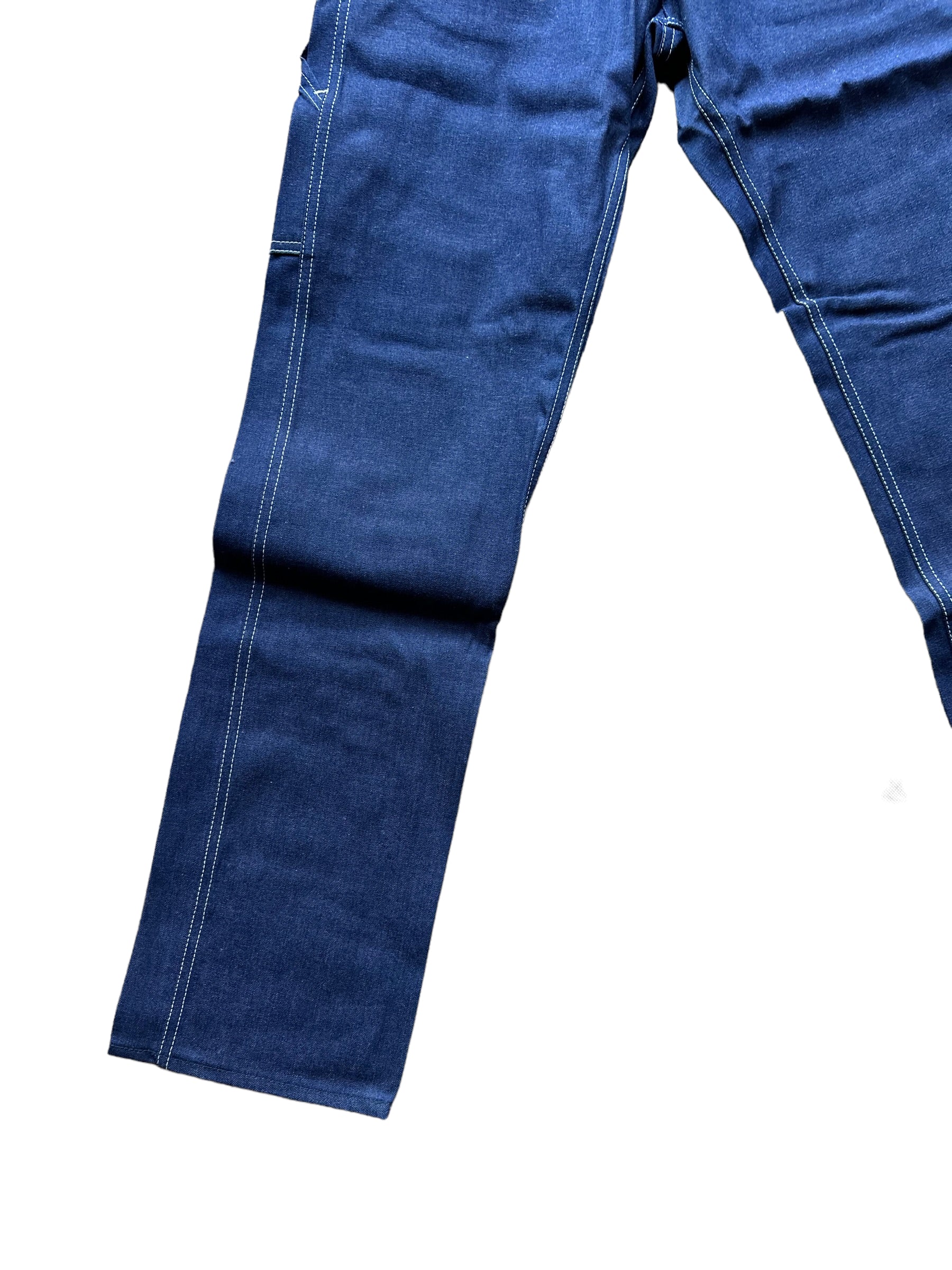 Lower Front Right Leg on NOS Vintage Carter's Carpenter Dungarees W29 L34 | Vintage Denim Workwear Seattle | Barn Owl Vintage Clothing