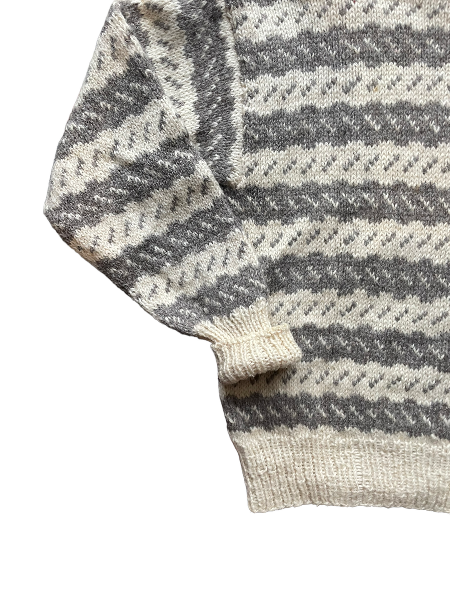 Vintage Wool Sweater Made in Denmark | Barn Owl Seattle | Seattle Vintage Sweaters Lower front right view.