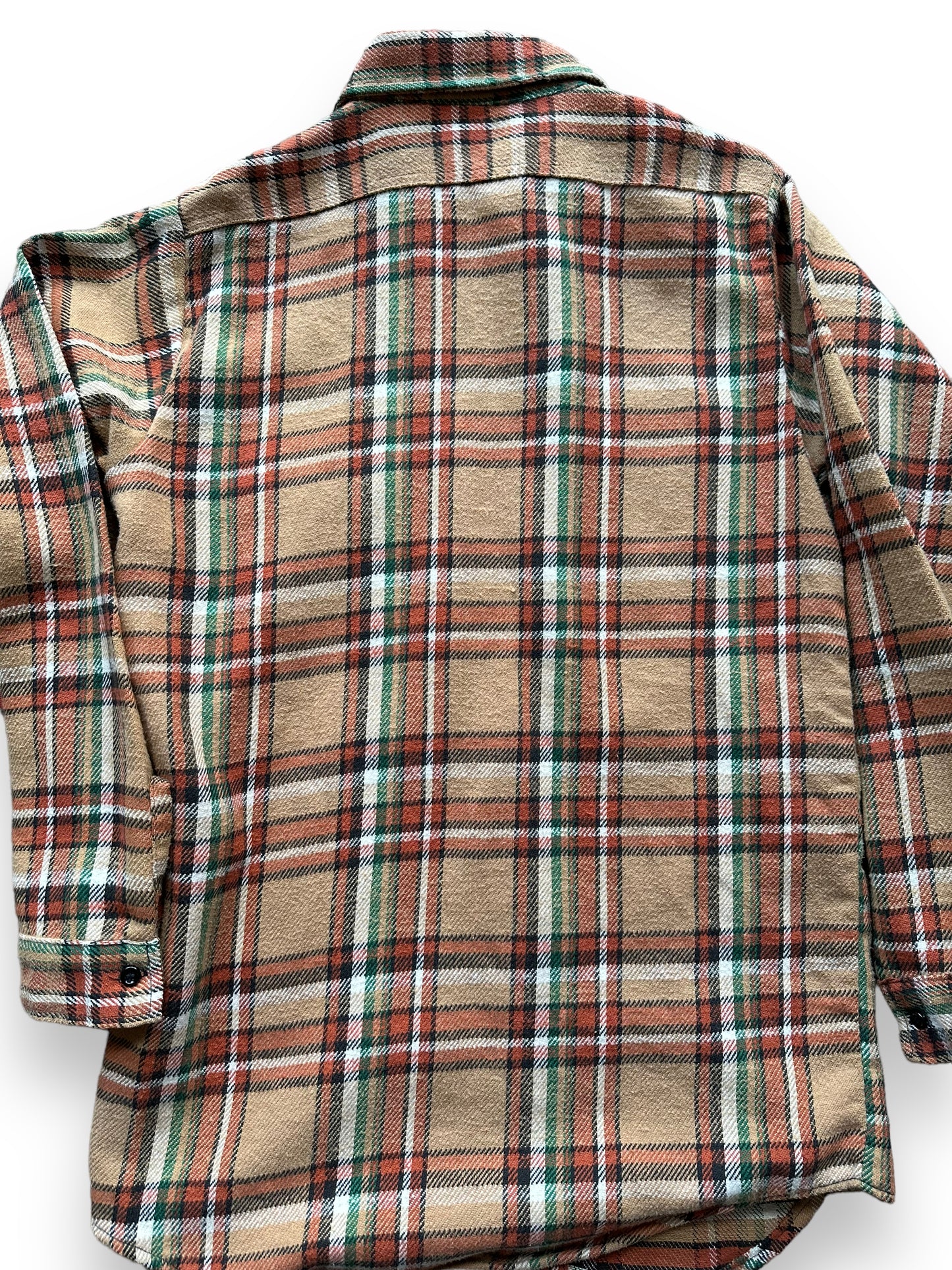 Rear Close Up View of Vintage 5 Brothers Cotton Blend Flannel SZ M | Vintage Cotton Flannel Seattle | Barn Owl Vintage Seattle