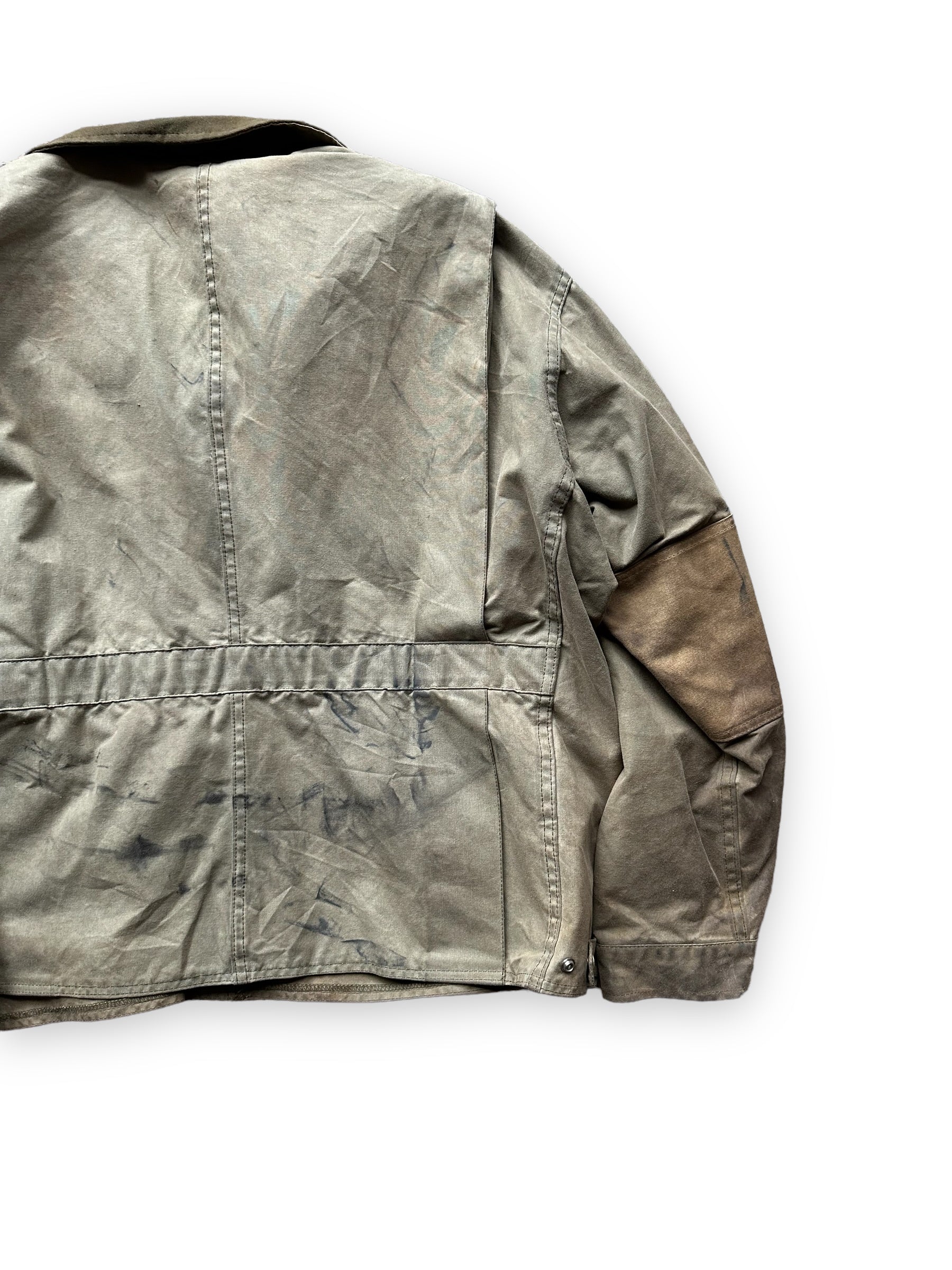 Right Rear View of Filson Tin Cloth Shooting Jacket Style 420 SZ XXL |  Barn Owl Vintage Goods | Vintage Workwear Seattle
