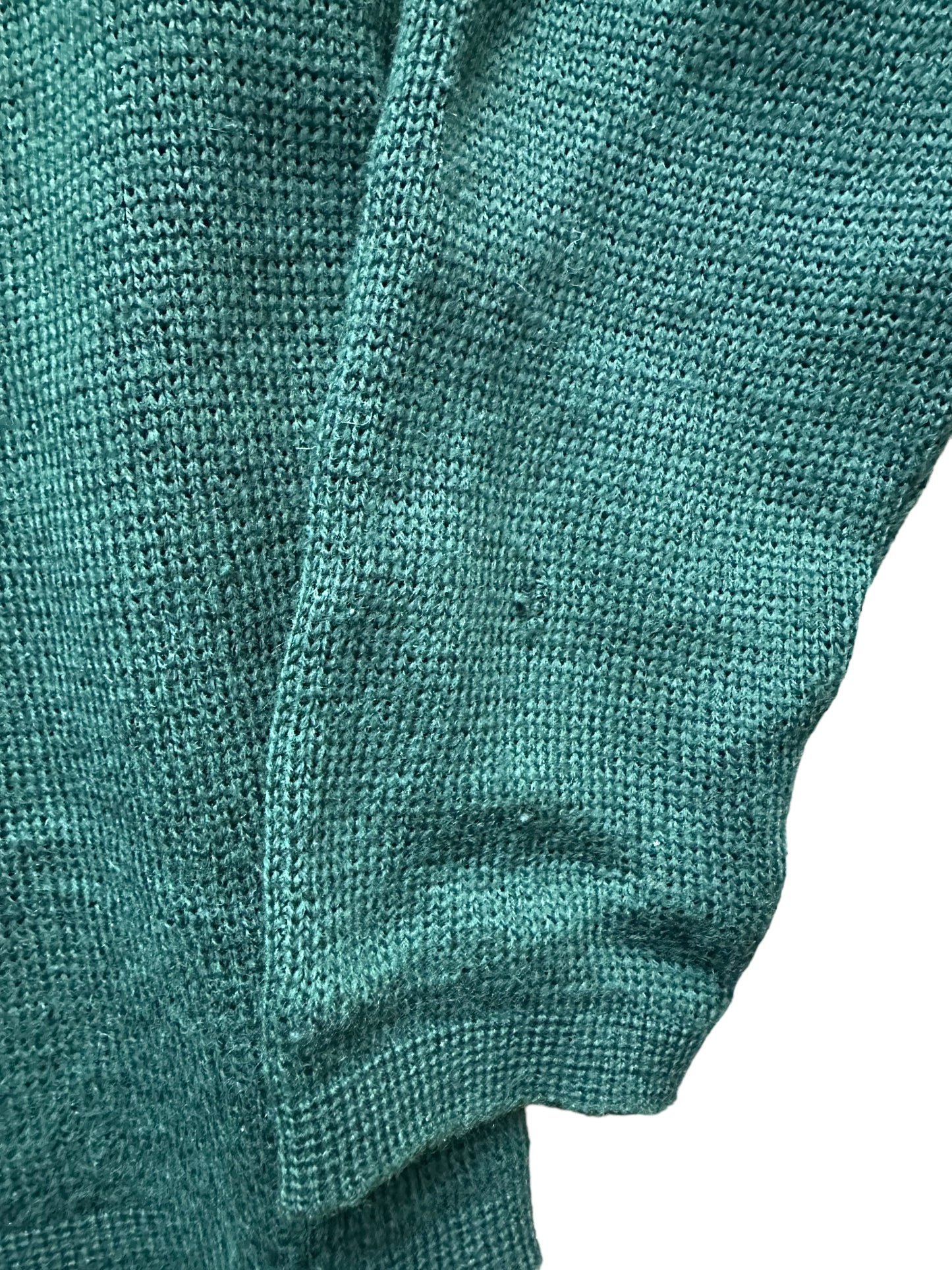 Small Snag on Sleeve of Vintage Demetre Wool Ski Sweater SZ M | Vintage Sweaters Seattle | Barn Owl Vintage Seattle