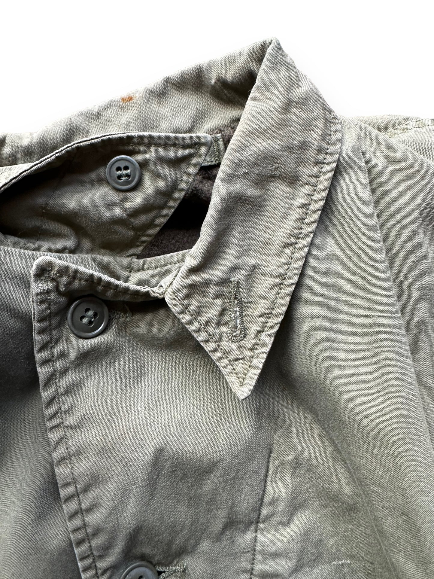 Collar on Vintage WWII USN M-41 Field Jacket SZ M | Seattle Vintage Military Gear | Barn Owl Vintage Clothing Seattle