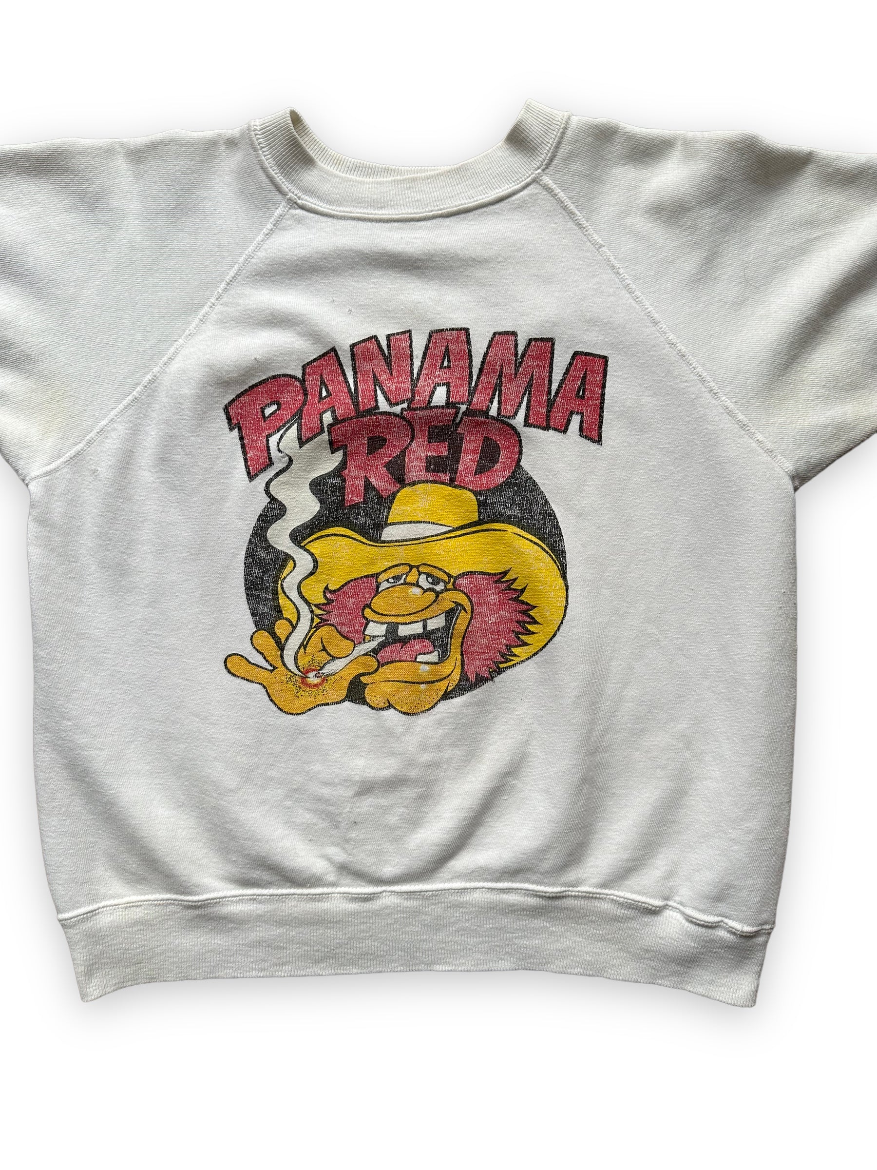 Front Graphic on Vintage Panama Red Short Sleeve Crewneck SZ L | Seattle Vintage Panama Red Crewnecks | Barn Owl Vintage
