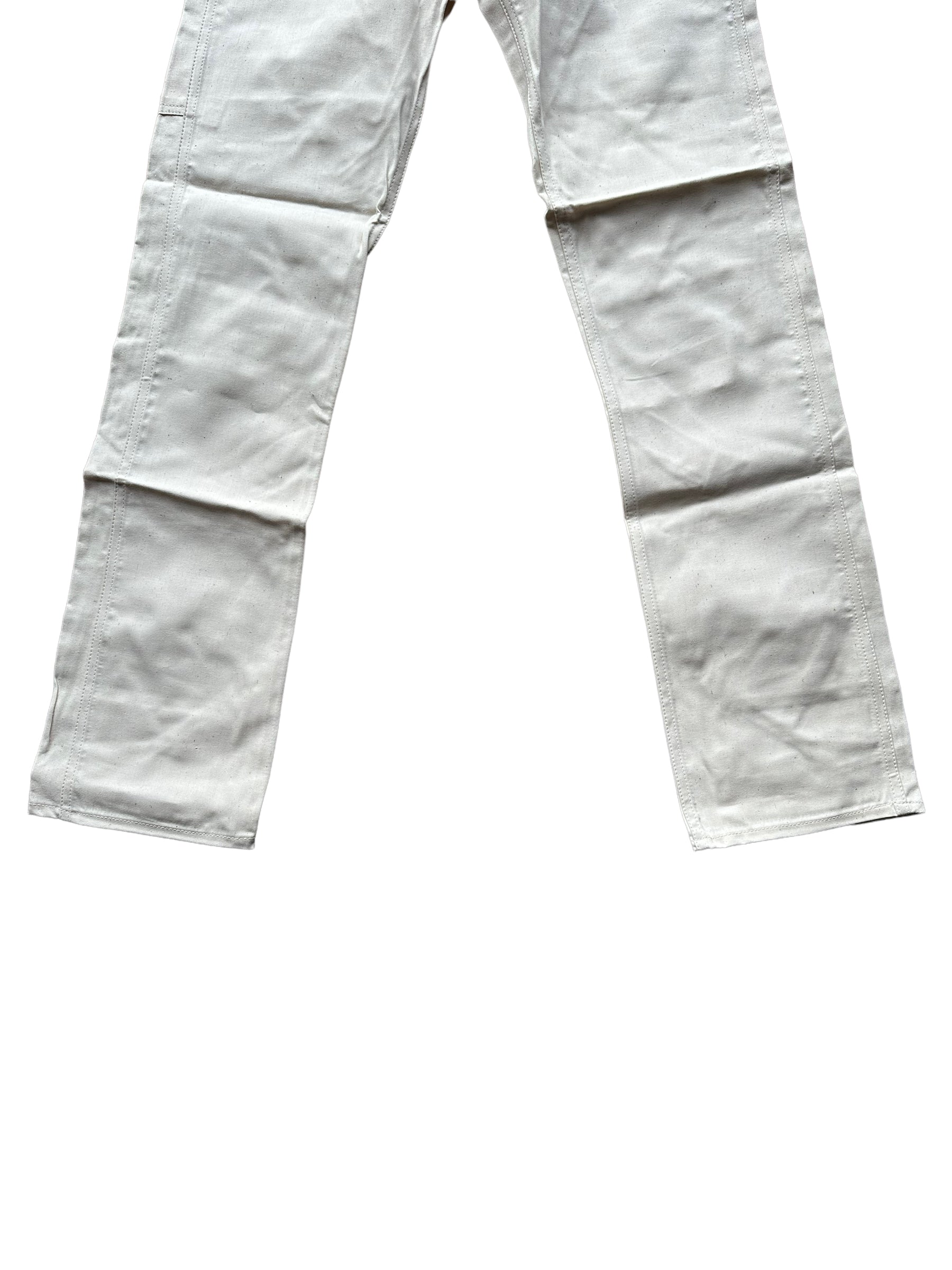 Front Lower View of NOS Vintage Carter's Ecru Painters Pants W29 L36