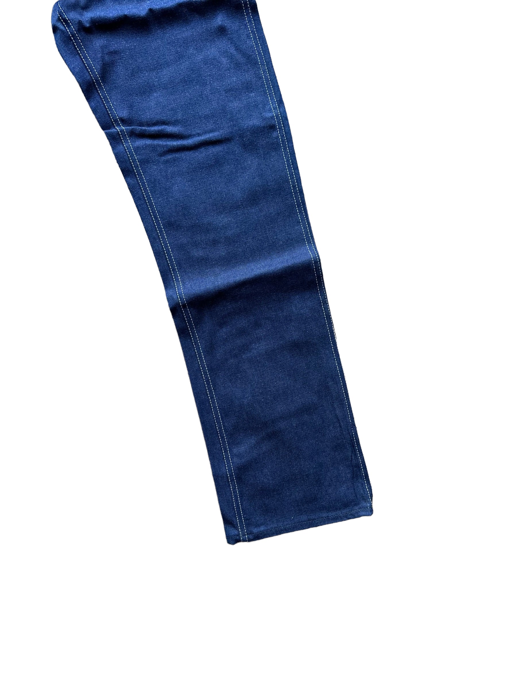 Lower Front Left Leg on NOS Vintage Carter's Carpenter Dungarees W29 L34 | Vintage Denim Workwear Seattle | Barn Owl Vintage Clothing