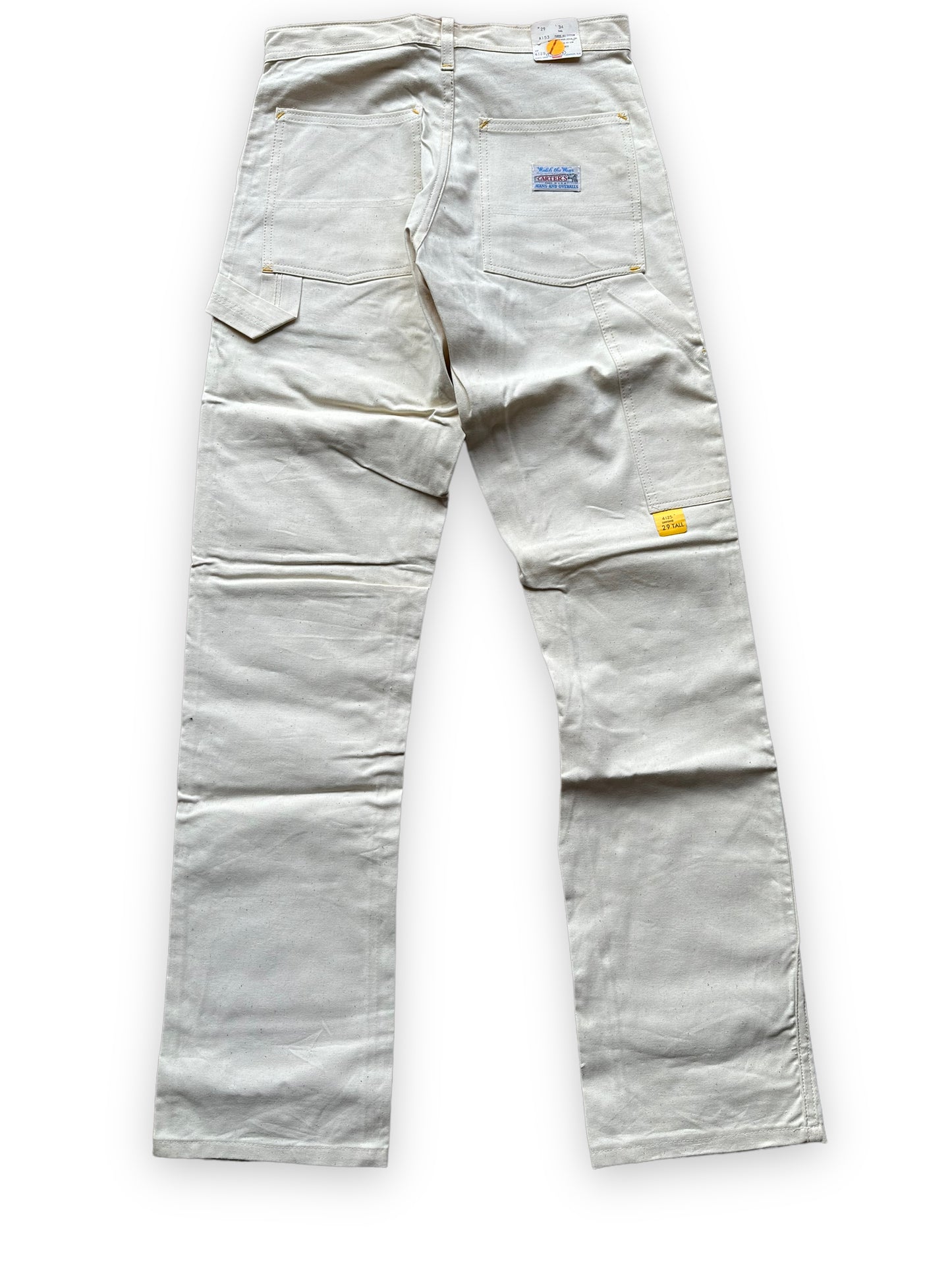 Rear View of NOS Vintage Carter's Ecru Painters Pants W29 L34 | Vintage Workwear Seattle | Barn Owl Vintage Clothing