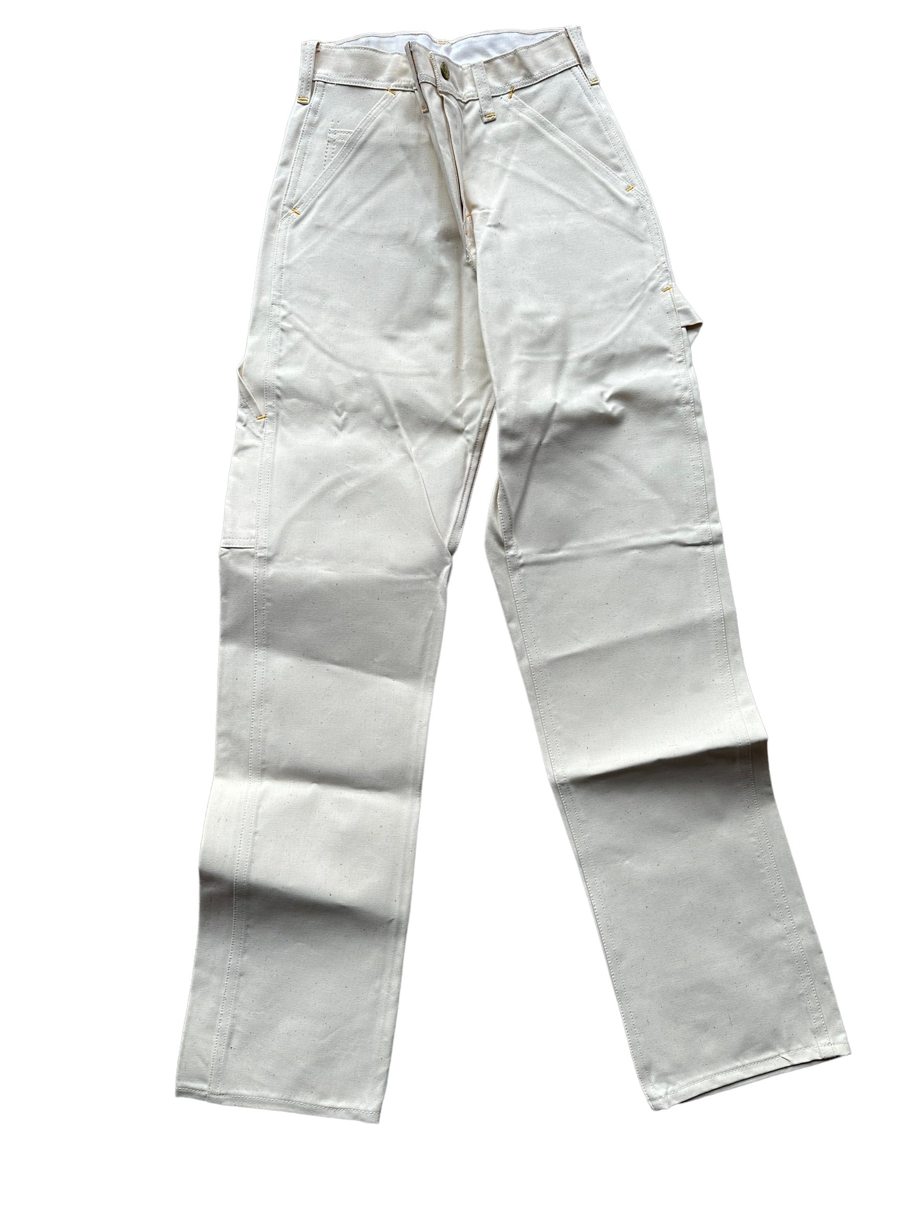 Front View of NOS Vintage Carter's Ecru Painters Pants W26 L32 | Vintage Workwear Seattle | Barn Owl Vintage Clothing