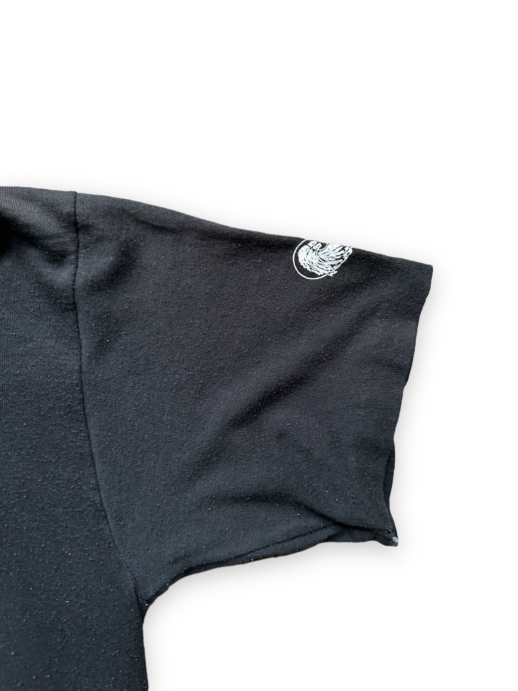 Left Sleeve on Vintage 1980s Harley Davidson Rider Tee SZ L | Vintage Harley Tee Seattle | Barn Owl Vintage Seattle