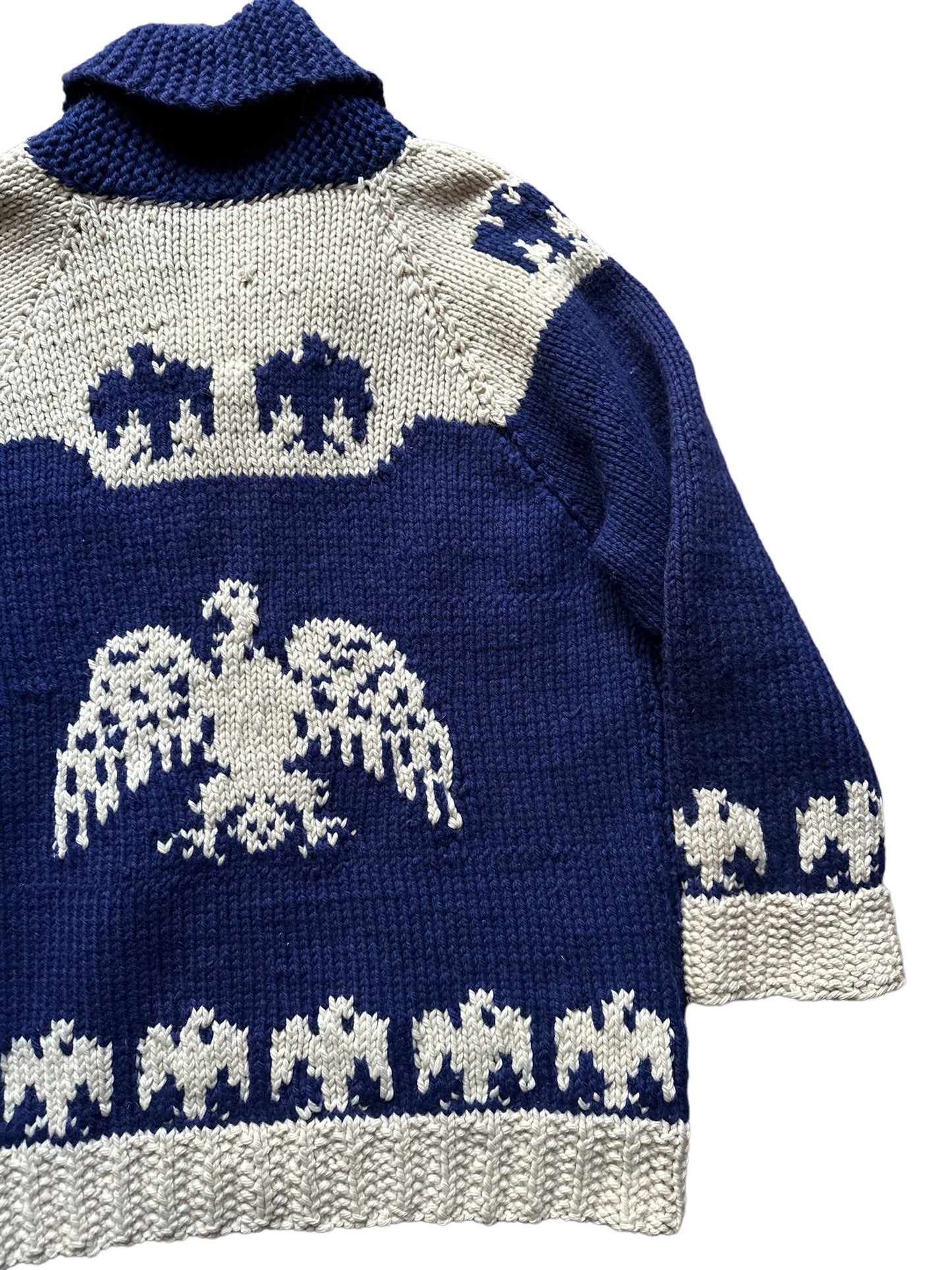 Vintage Thunderbird Cowichan Style Cardigan Sweater SZ L | Seattle Vintage Clothing | Barn Owl Vintage