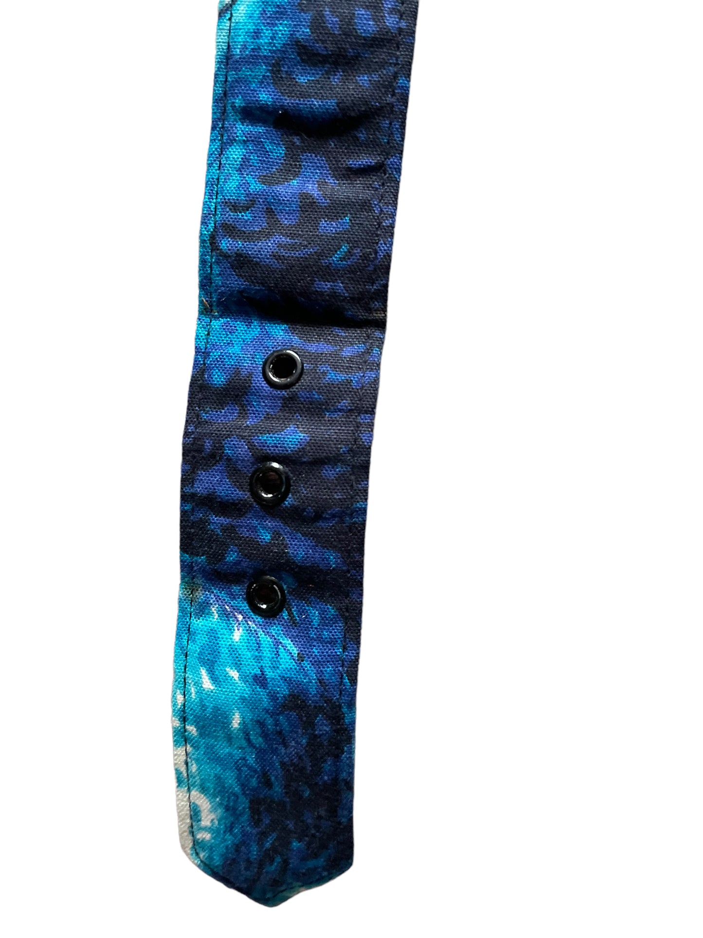 Belt hole view of Vintage 1950s Mr. Kailua Hawaiian Jumpsuit SZ M-L