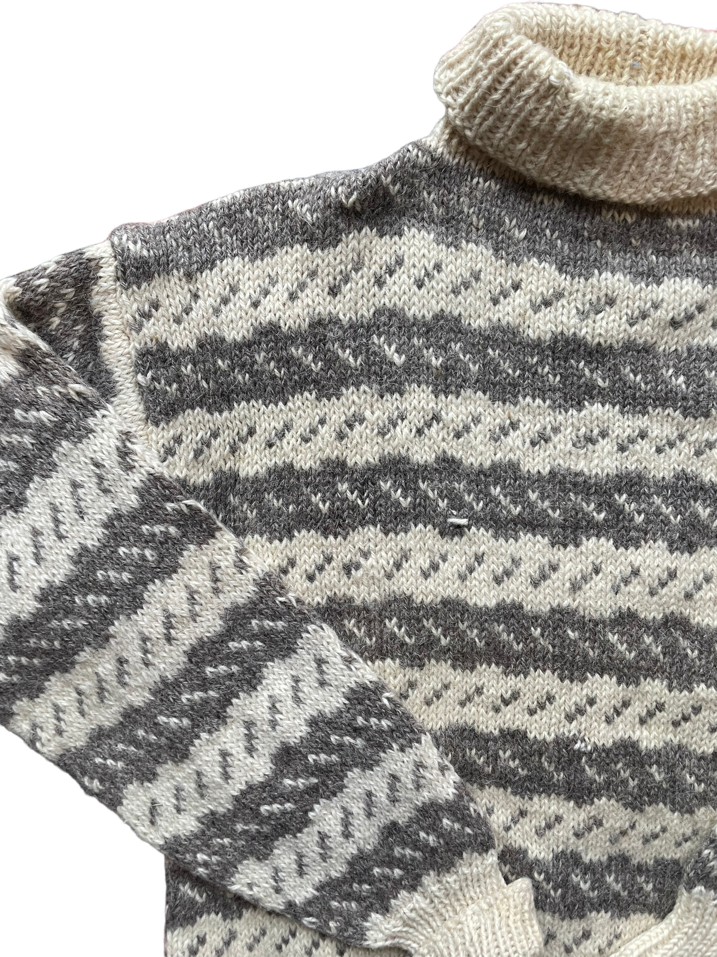 Vintage Wool Sweater Made in Denmark | Barn Owl Seattle | Seattle Vintage Sweaters Left back shoulder view.