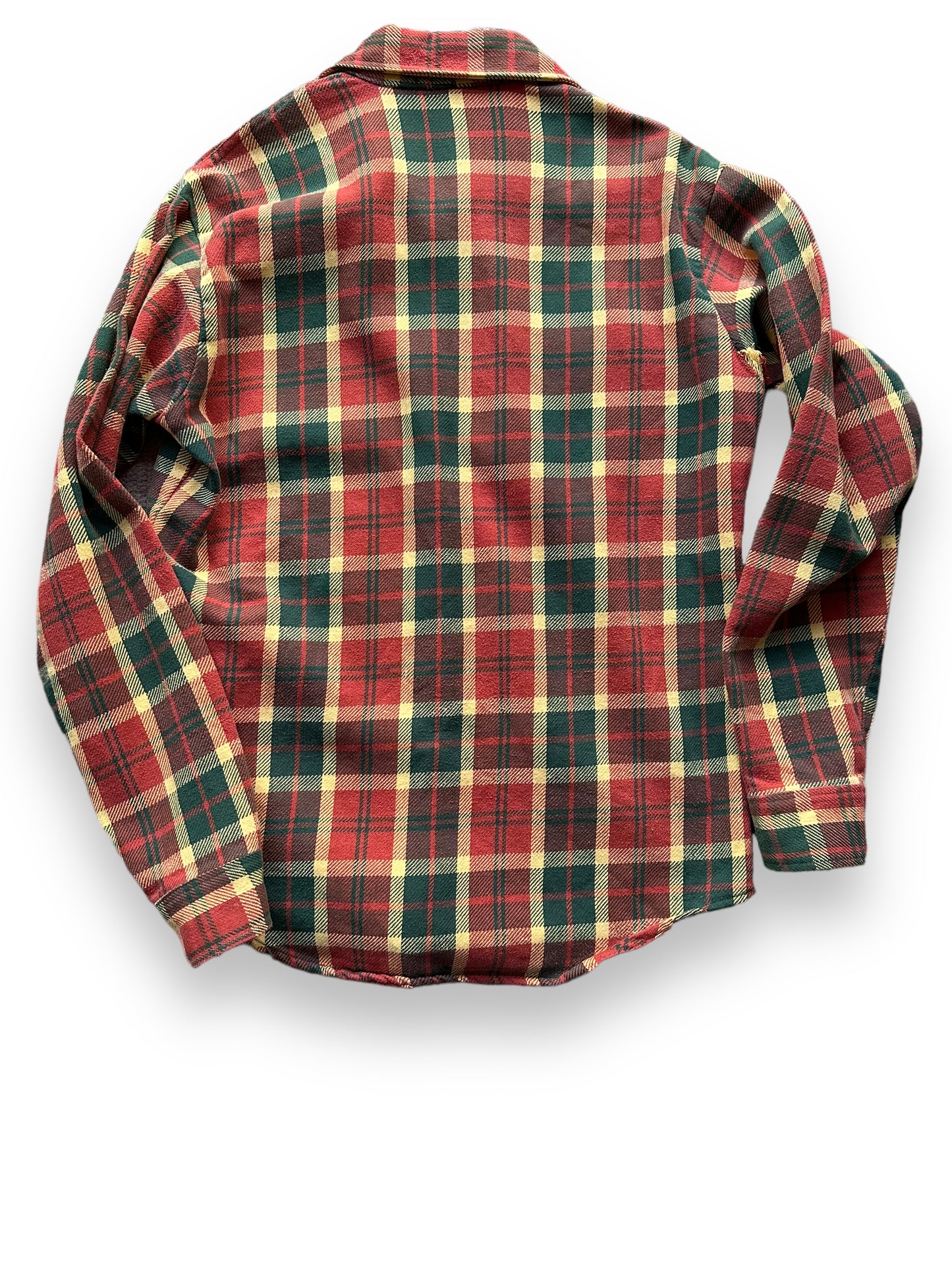 Rear View of Vintage Red & Green Big Mac Cotton Flannel SZ M Tall | Vintage Cotton Flannel Seattle | Barn Owl Vintage Seattle