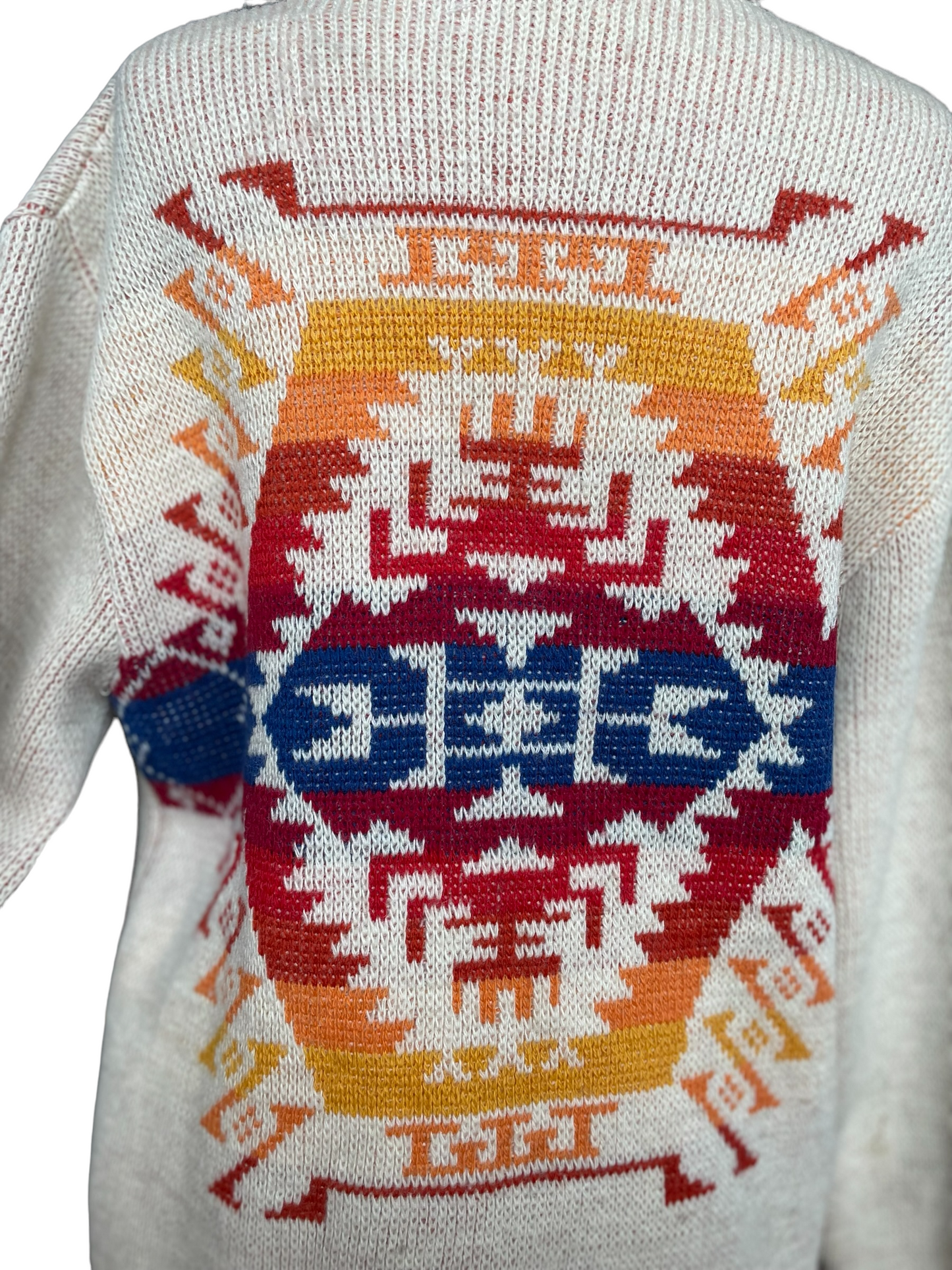 Vintage Pendleton Western Wear Cardigan | Barn Owl Vintage | Seattle Vintage Sweaters Close up back view.
