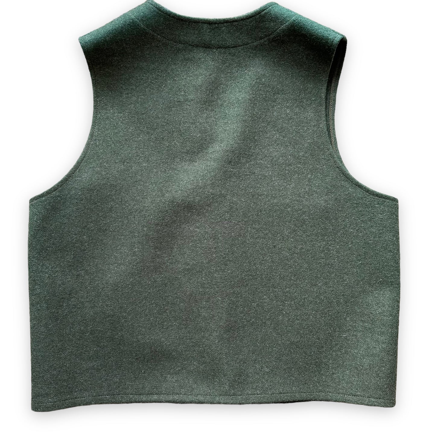 Rear View on Deadstock Vintage Forest Green Mackinaw Vest SZ 50 | Barn Owl Vintage Goods | Vintage Workwear Seattle