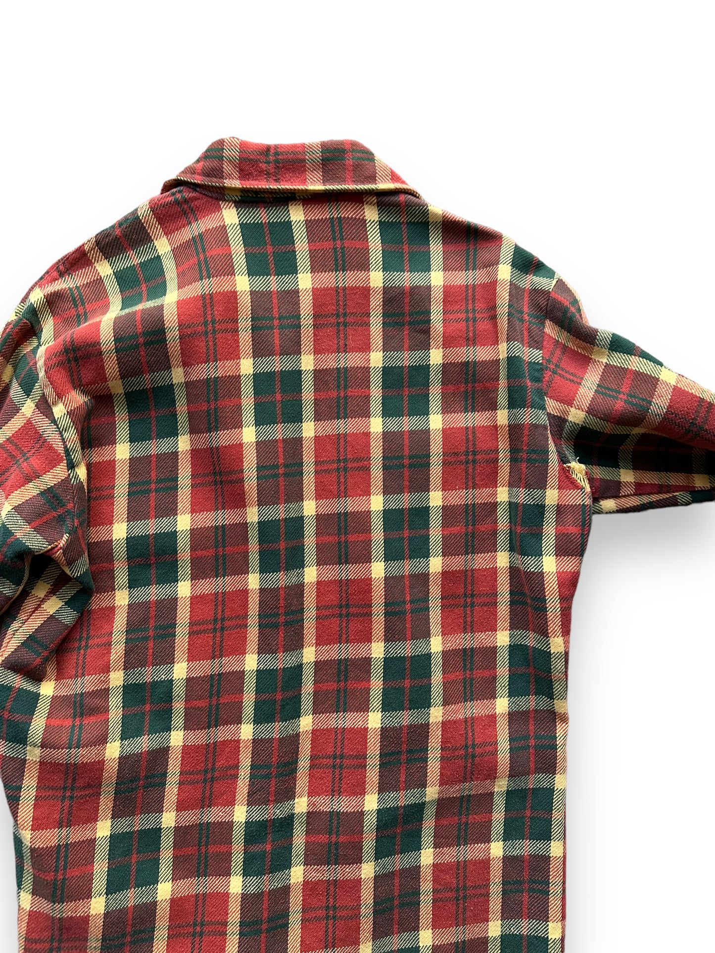 Right Rear View of Vintage Red & Green Big Mac Cotton Flannel SZ M Tall | Vintage Cotton Flannel Seattle | Barn Owl Vintage Seattle