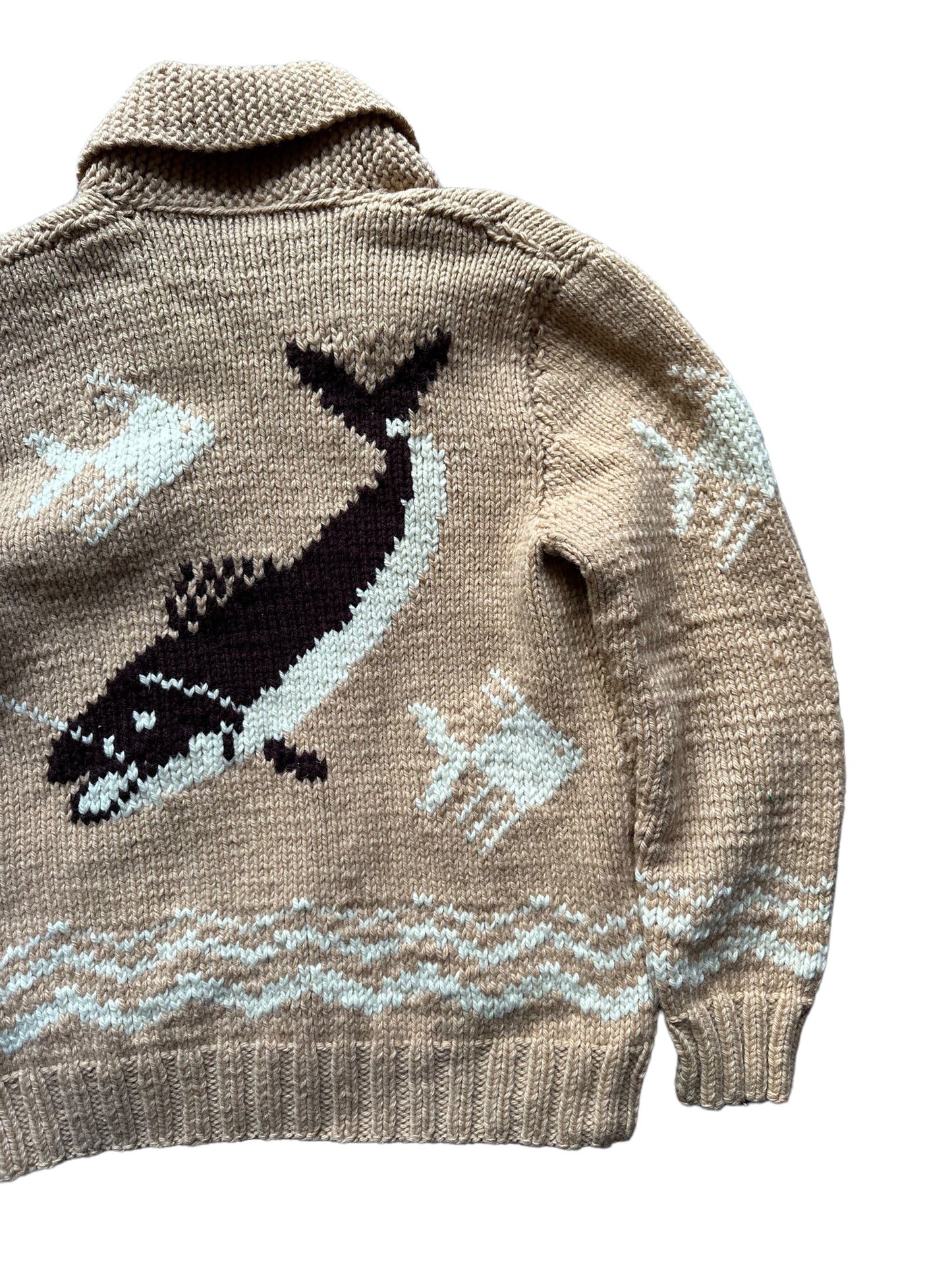 Vintage Wool Cowichan Style Salmon Sweater | Seattle Vintage Clothing |. Barn Owl Vintage Seattle