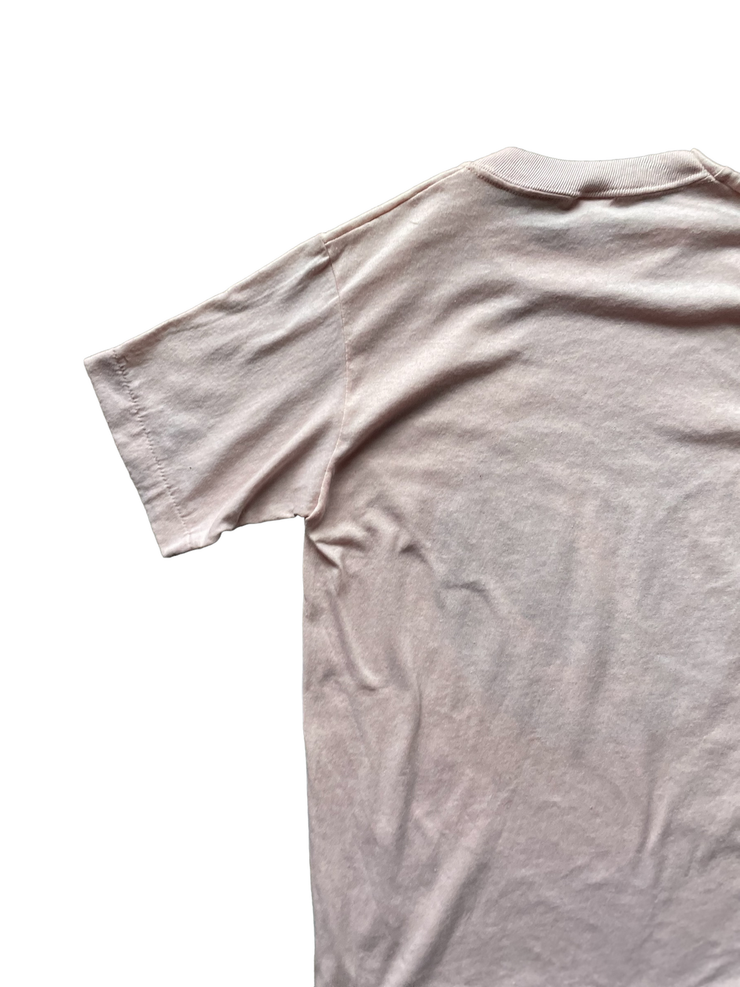 Left Rear Sleeve View of Vintage Pink Grateful Dead Steal Your Face Parking Lot Boot TShirt SZ S | Vintage Grateful Dead Tee Seattle | Barn Owl Vintage