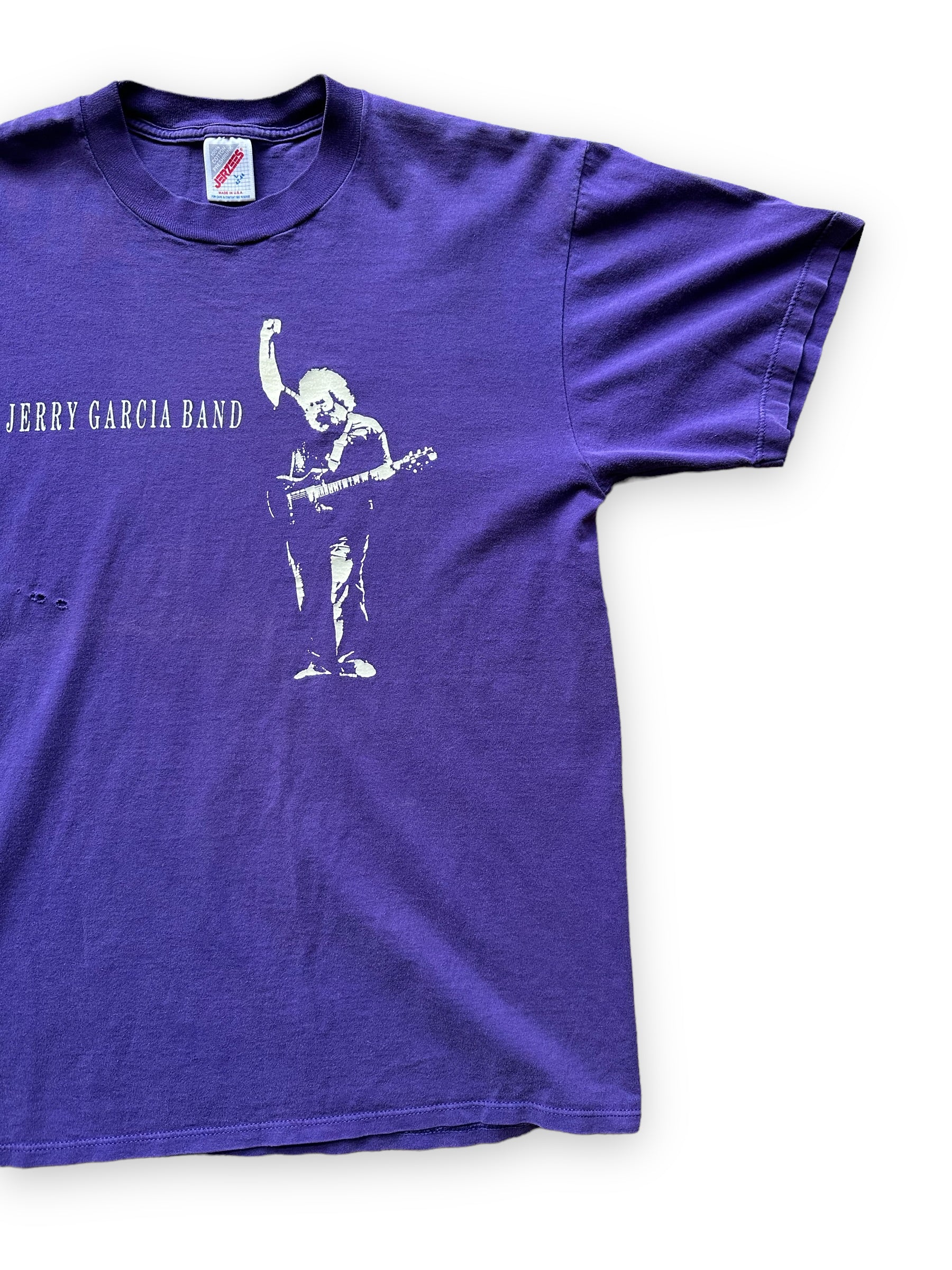 Front Left View of Vintage Jerry Garcia Band Tour Tee Tee SZ L |  Vintage Grateful Dead Tee Seattle | Barn Owl Vintage