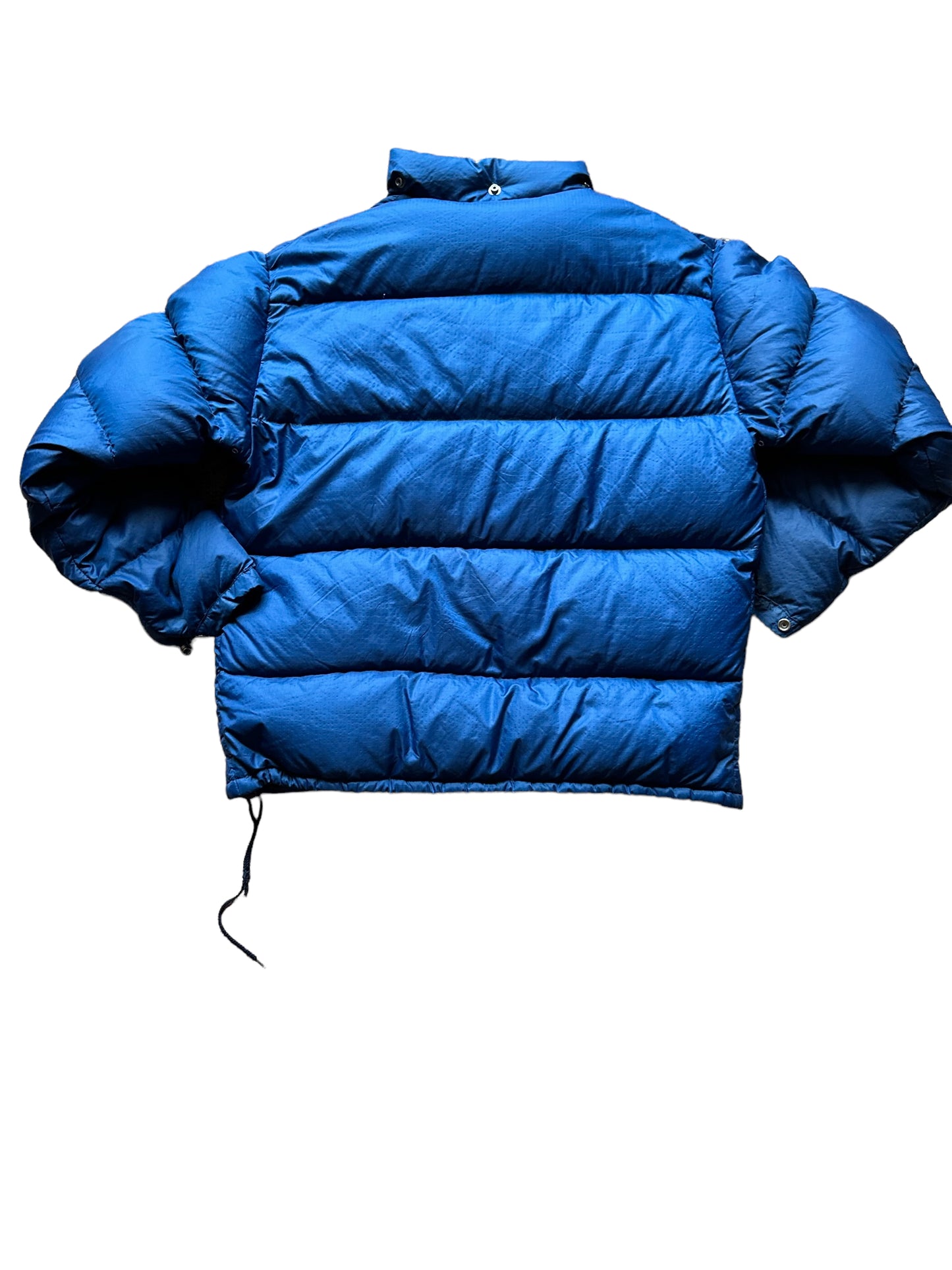 Rear View on Vintage Sprung Blue Goose Down Puffer Jacket SZ XL | Vintage Puffer Jacket Seattle | Barn Owl Vintage Seattle