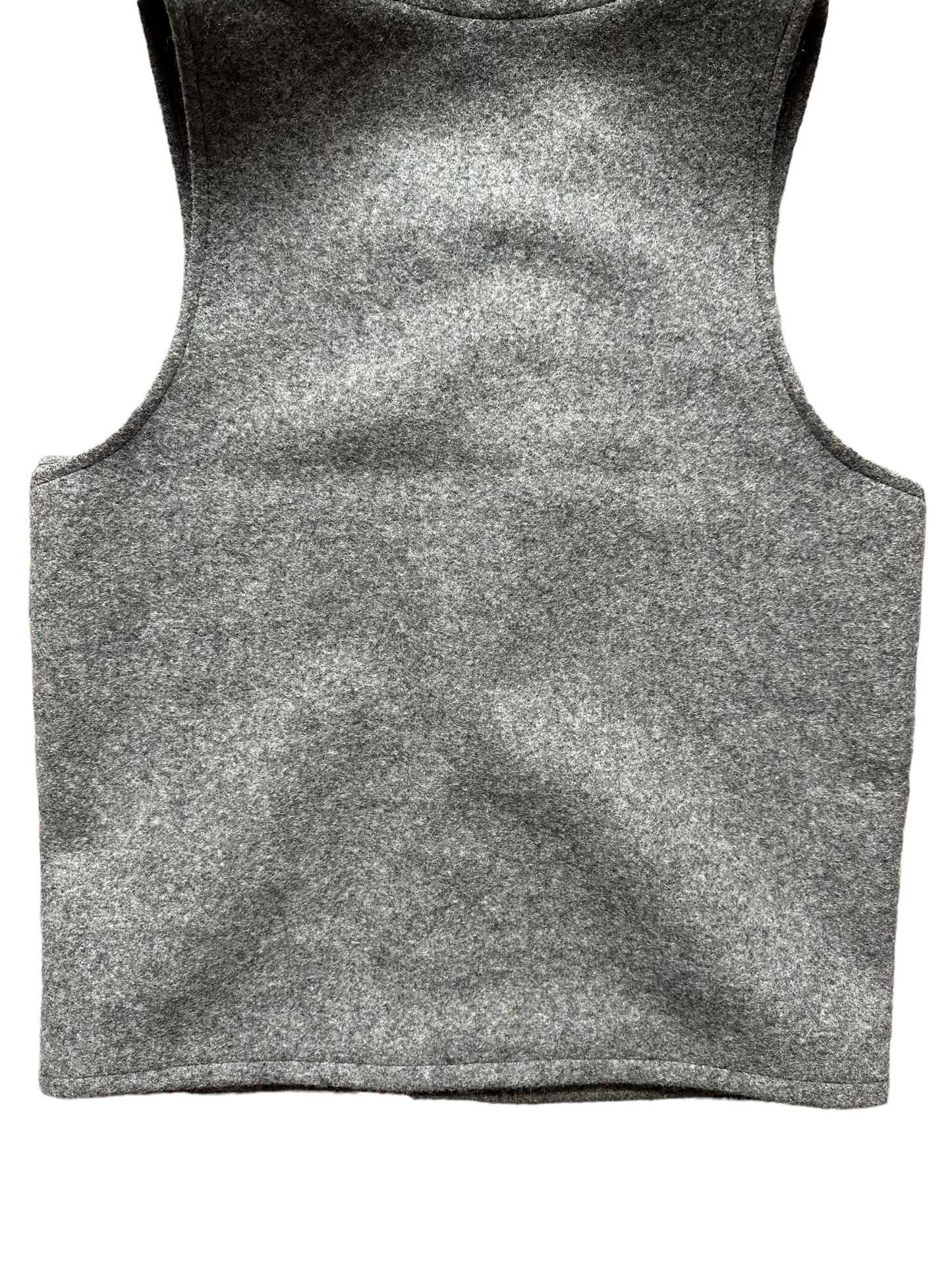 Lower Rear View of Vintage Filson Mackinaw Vest SZ 36 | Grey Wool Vest | Seattle Vintage Workwear