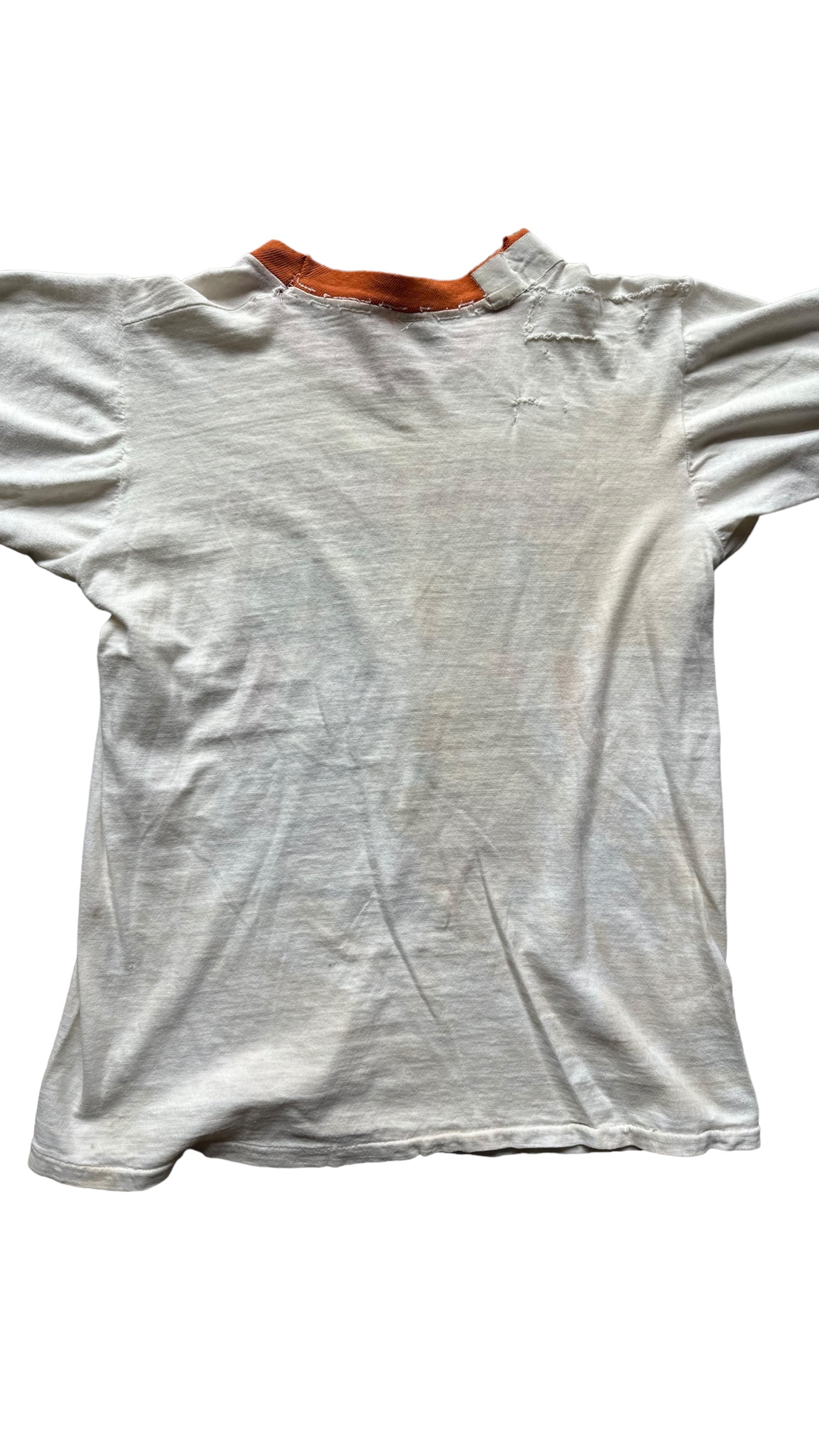 Rear View Detail on Vintage Archie Bunker Ringer Tee SZ S |  Vintage Ringer Tee Seattle | Barn Owl Vintage