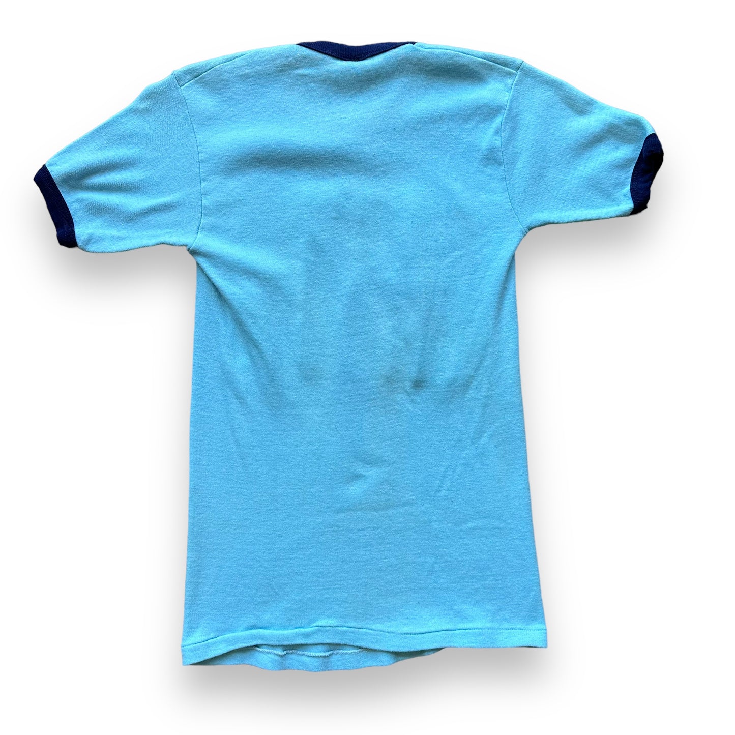 Rear View of Vintage Powder Blue Red Sox Ringer Tee SZ M | Vintage Red Sox T-Shirts Seattle | Barn Owl Vintage Tees Seattle