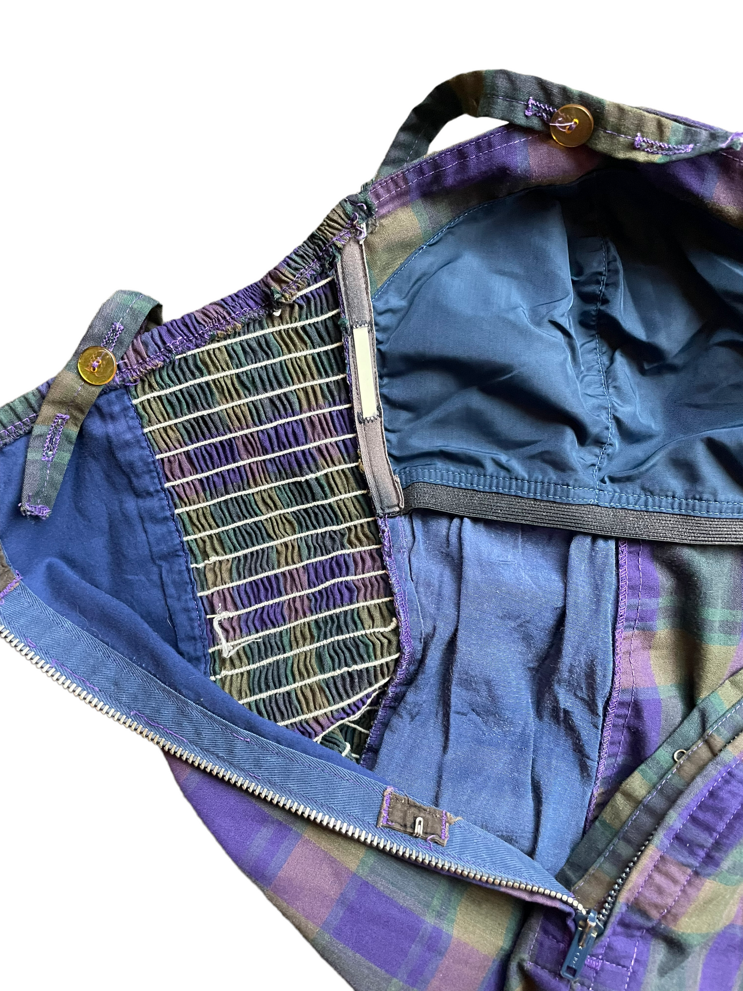 Inside view Vintage 1950s Plaid cotton Swimsuit SZ L | Barn Owl Vintage | Seattle Vintage Swimwear