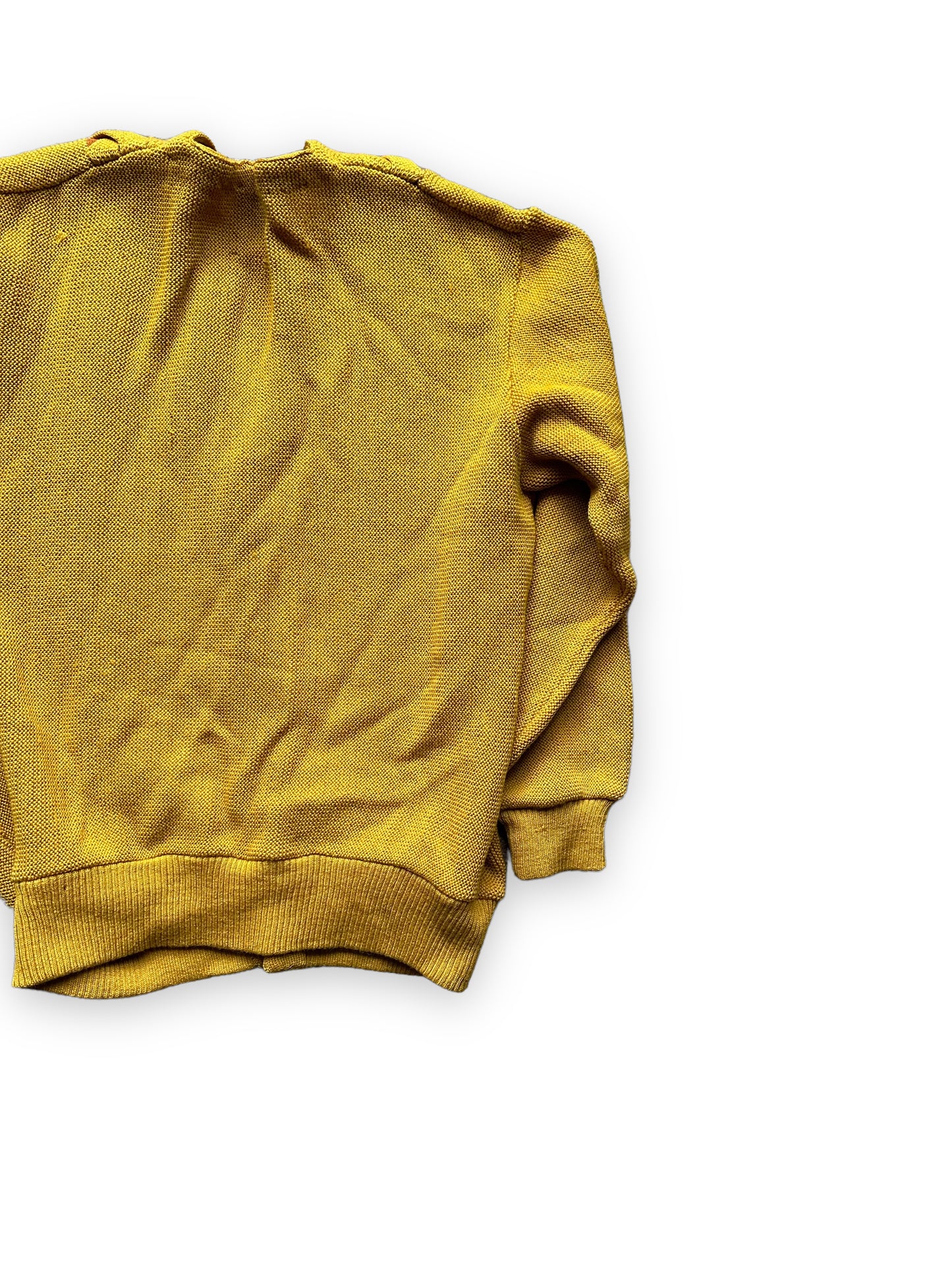Right Rear View of Vintage Seattle Knitting Mills Golden Double Helix Wool Sweater SZ M | Vintage Cardigan Sweaters Seattle | Barn Owl Vintage Seattle