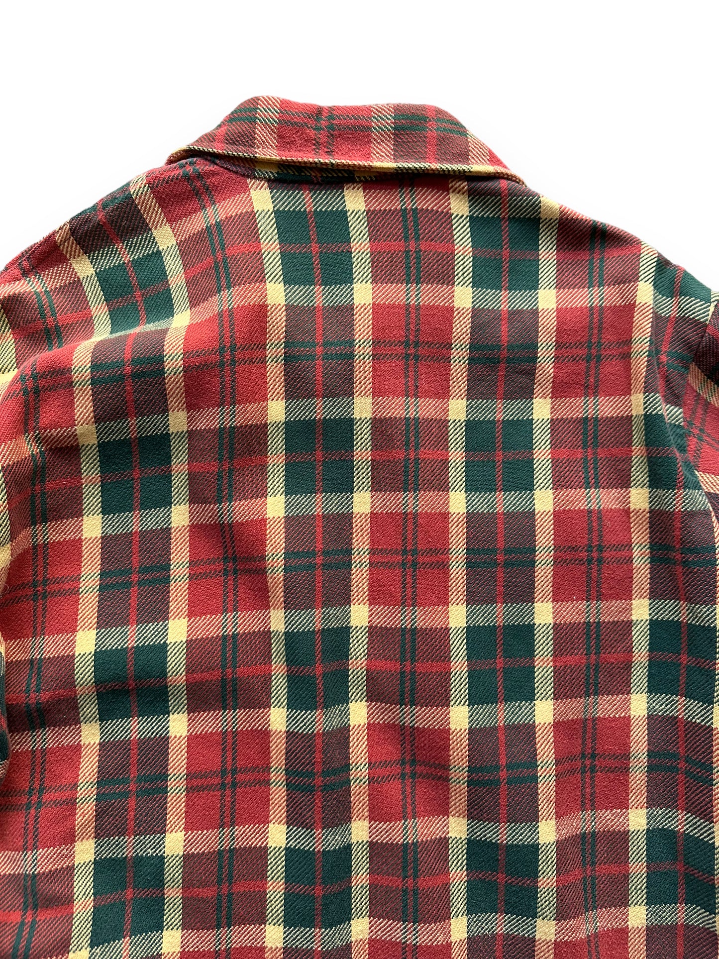 Upper Rear View on Vintage Red & Green Big Mac Cotton Flannel SZ M Tall | Vintage Cotton Flannel Seattle | Barn Owl Vintage Seattle