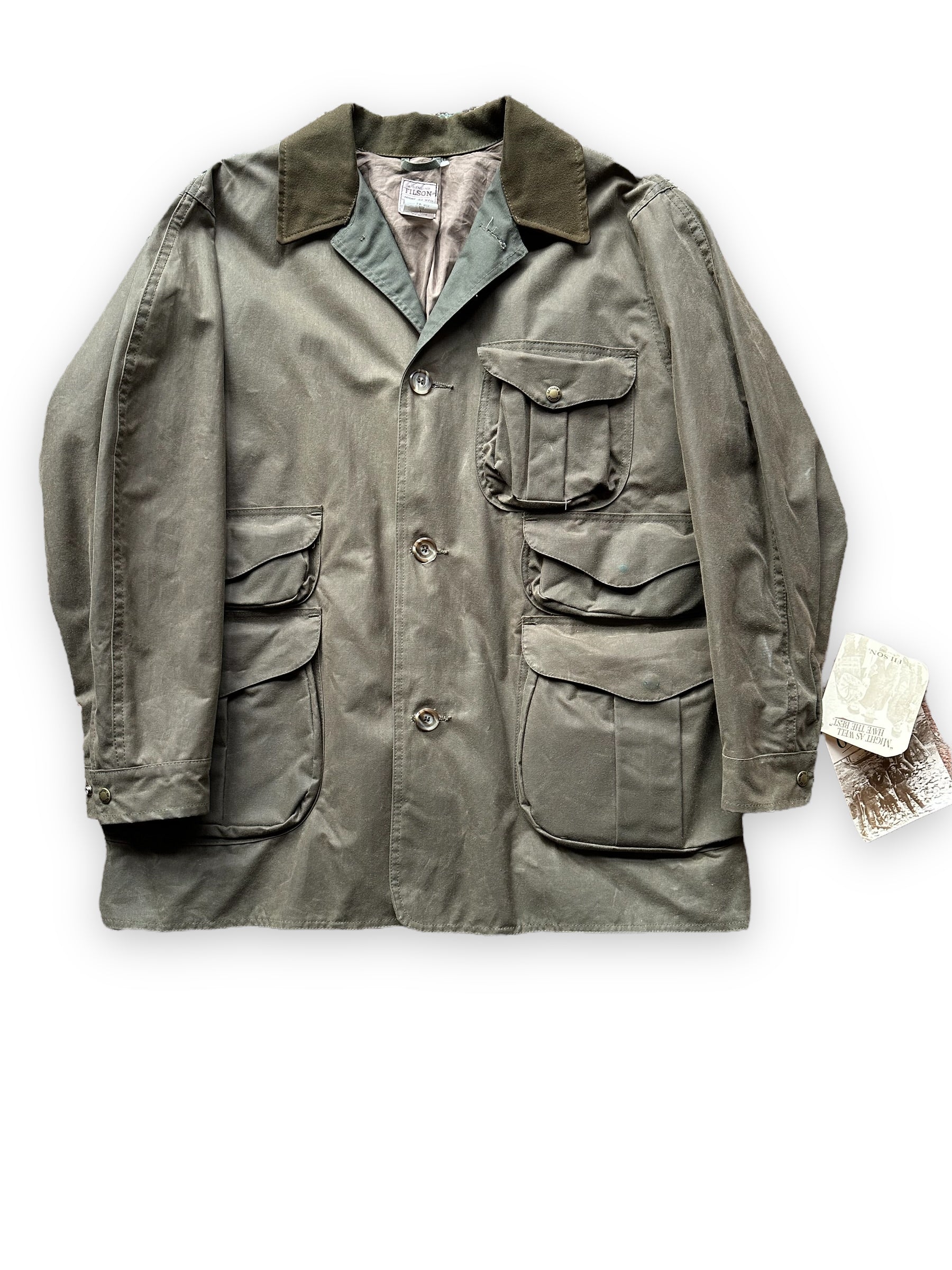 Front View of NOS Vintage Filson Waterfowl Hunting Jacket SZ L |  Barn Owl Vintage Goods | Vintage Workwear Seattle