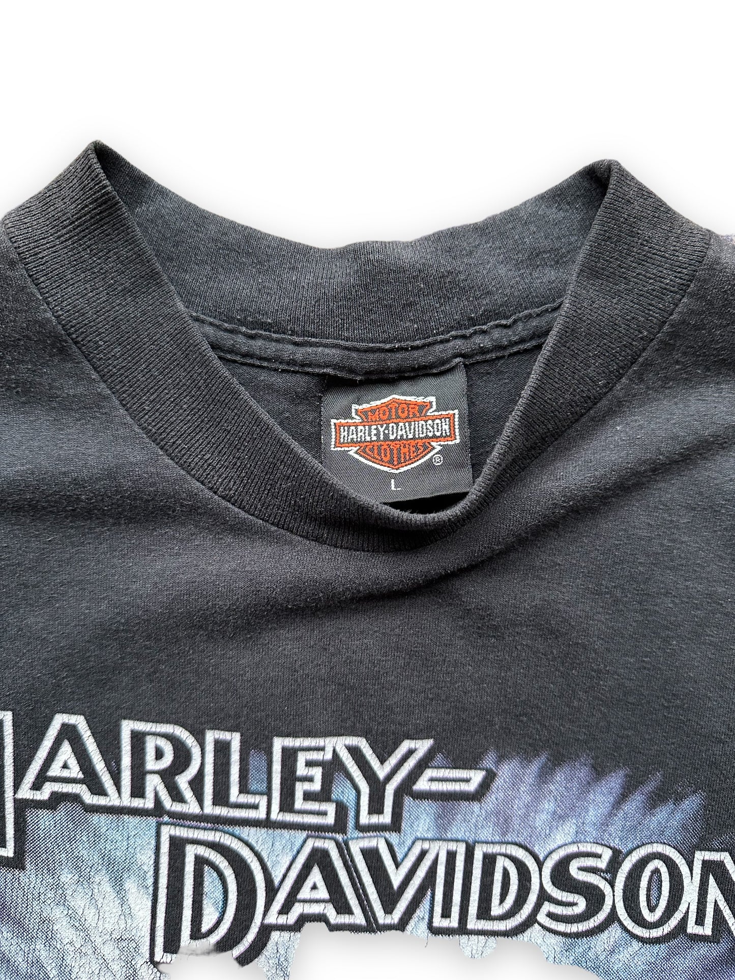 Harley Tag View on Vintage 1991 3D Emblem Harley Davidson Eagle Tee SZ L | Vintage Single Stitch Harley Tee | Barn Owl Vintage Seattle
