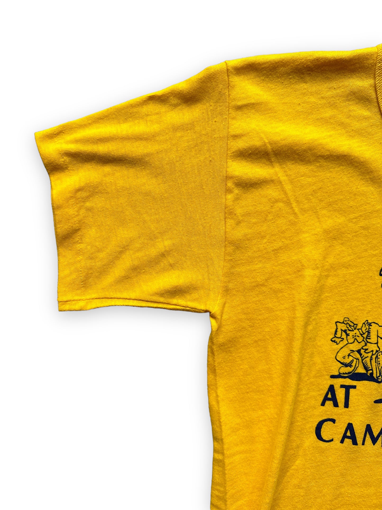 Right Single Stitch Sleeve View on Vintage R.Crumb Truckin' At Camp Casey Tee SZ M | Underground Comic Tee | Barn Owl Vintage Tees