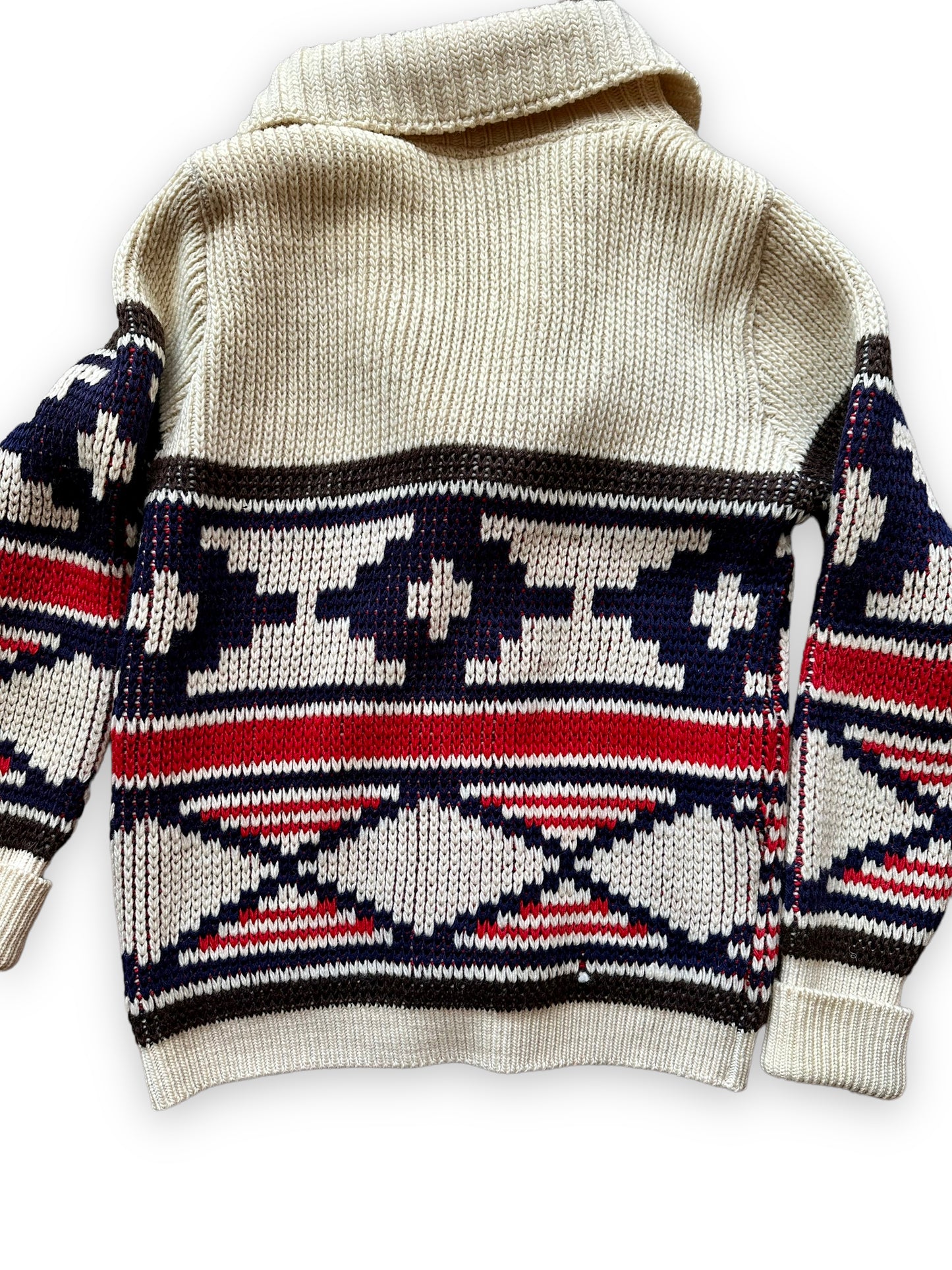 Rear Detail on Vintage Pendleton Knockabouts Cardigan Sweater SZ 38 | Barn Owl Vintage | Seattle Vintage Sweaters