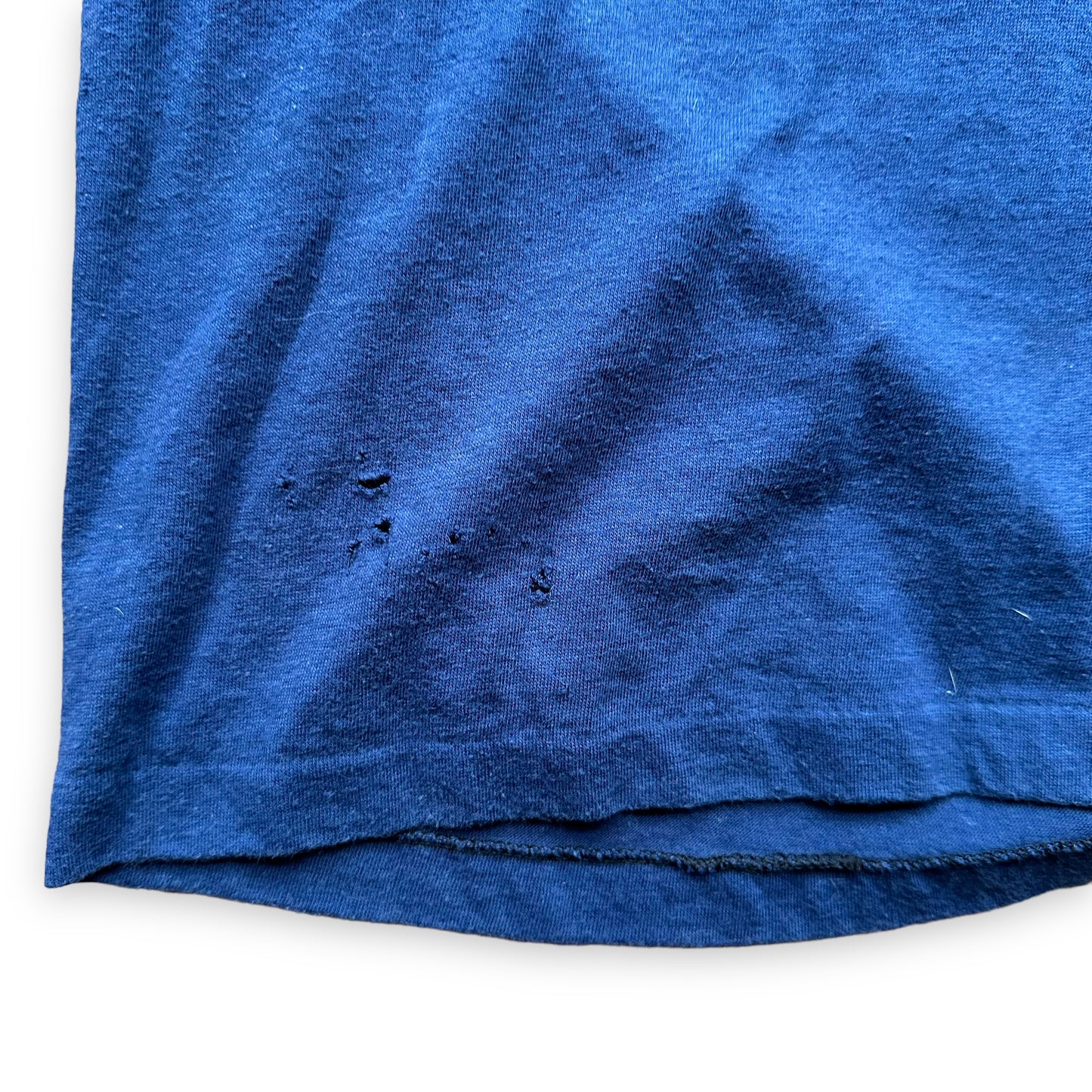 Lower Front Right Damage on Vintage Old Bugs Never Die Tee SZ M | Barn Owl Vintage Seattle | Vintage VW Bugs Tees