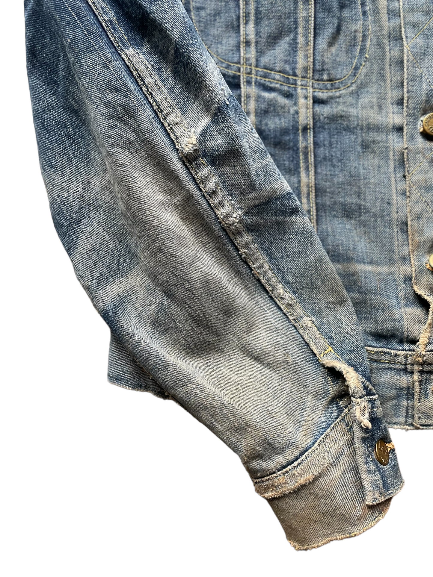 Vintage 70's Lee 101-J Denim Jacket Right sleeve detail