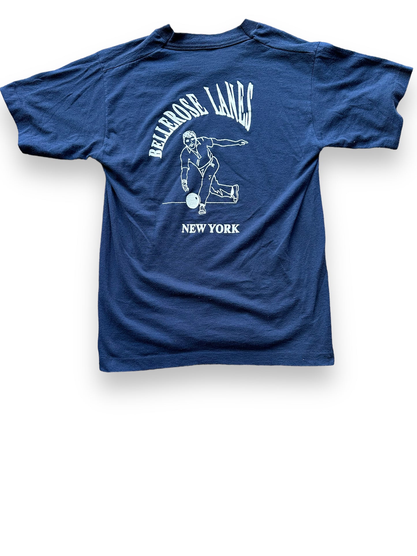 Rear View of Vintage Bellrose Lanes Bowling Tee SZ S | Vintage Bowling T-Shirts Seattle | Barn Owl Vintage Tees Seattle