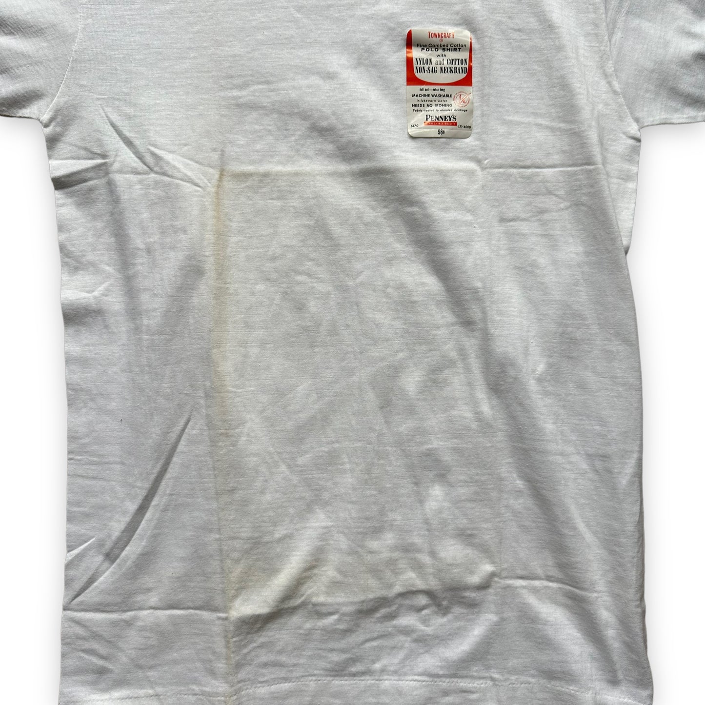 Lower Front View of Vintage NWT Penneys Towncraft Tee Shirt SZ M | Vintage Blank Tees Seattle | Vintage T-Shirts Seattle