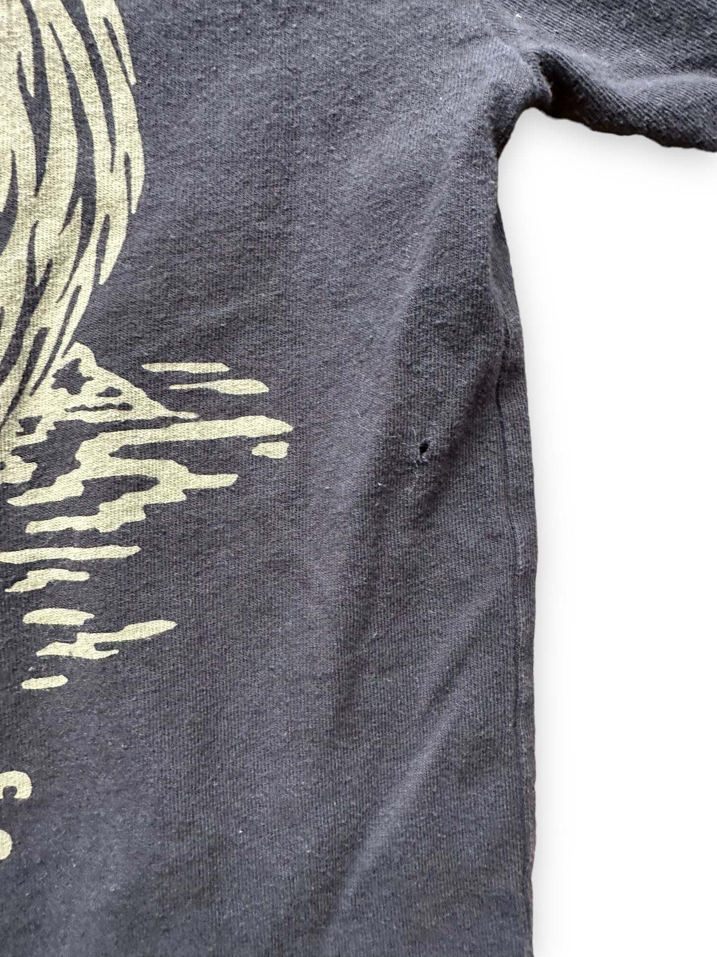 Small Hole on Rear of Filson Black Beaver Tee SZ XS | Barn Owl Vintage Goods | Filson Graphic Tees Seattle
