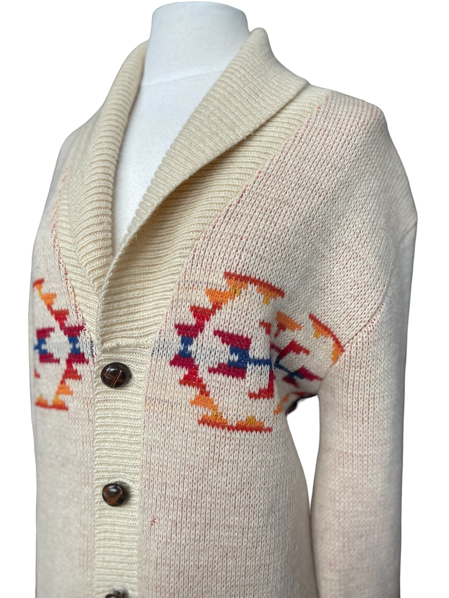 Vintage Pendleton Western Wear Cardigan | Barn Owl Vintage | Seattle Vintage Sweaters Left side view.