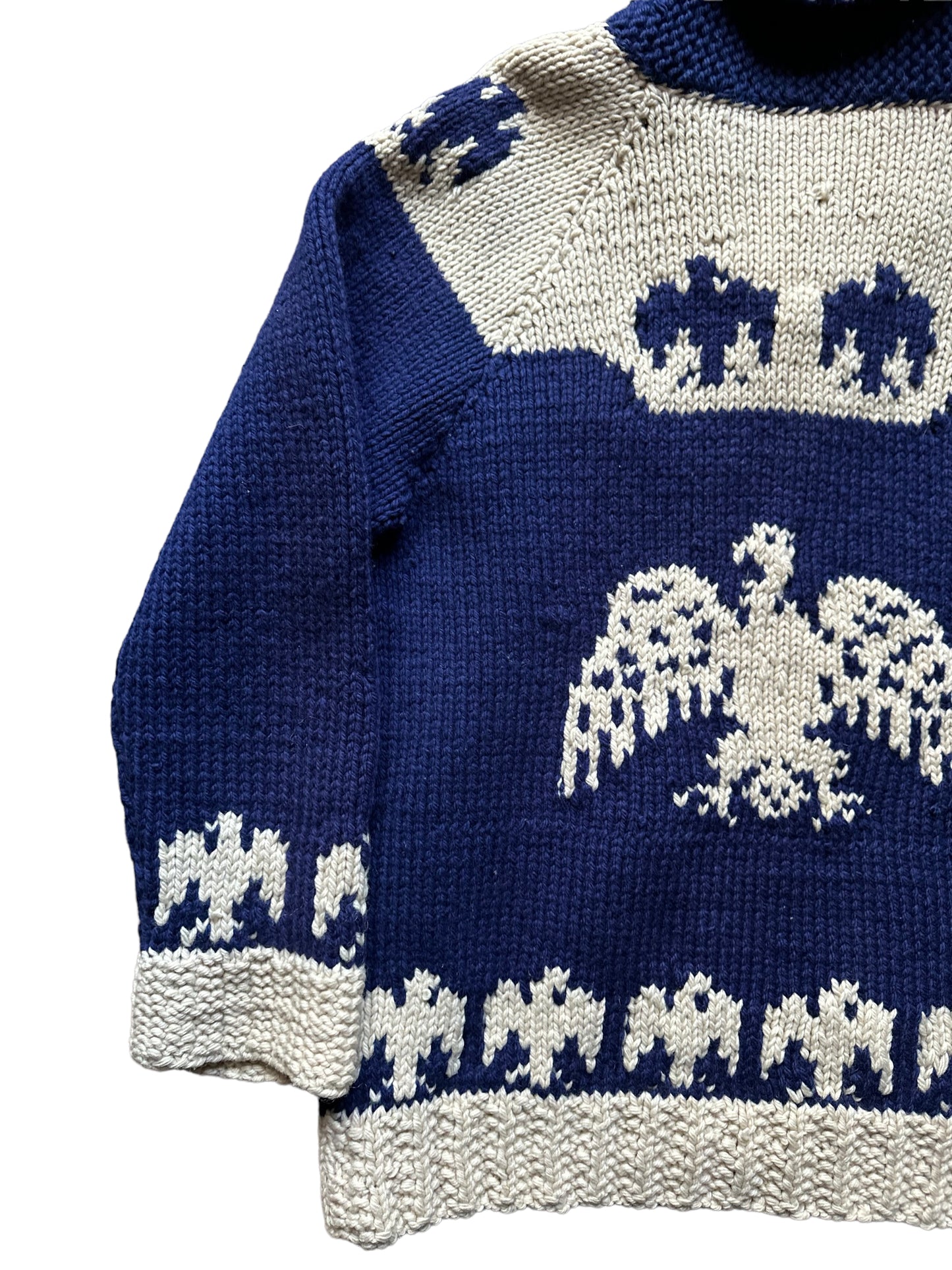 Vintage Thunderbird Cowichan Style Cardigan Sweater SZ L | Seattle Vintage Clothing | Barn Owl Vintage